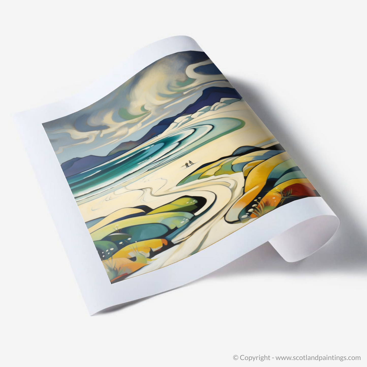 Painting and Art Print of Luskentyre Beach, Isle of Harris. Luskentyre Beach Abstract: A Dance of Coastal Colours.