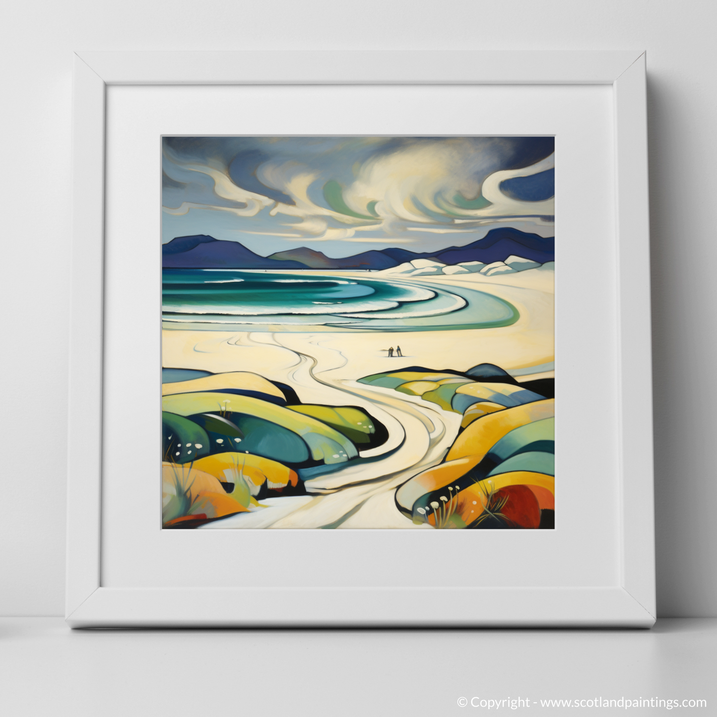 Painting and Art Print of Luskentyre Beach, Isle of Harris. Luskentyre Beach Abstract: A Dance of Coastal Colours.