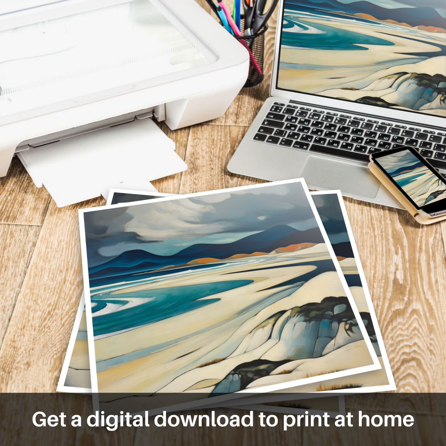 Downloadable and printable picture of Luskentyre Beach, Isle of Harris