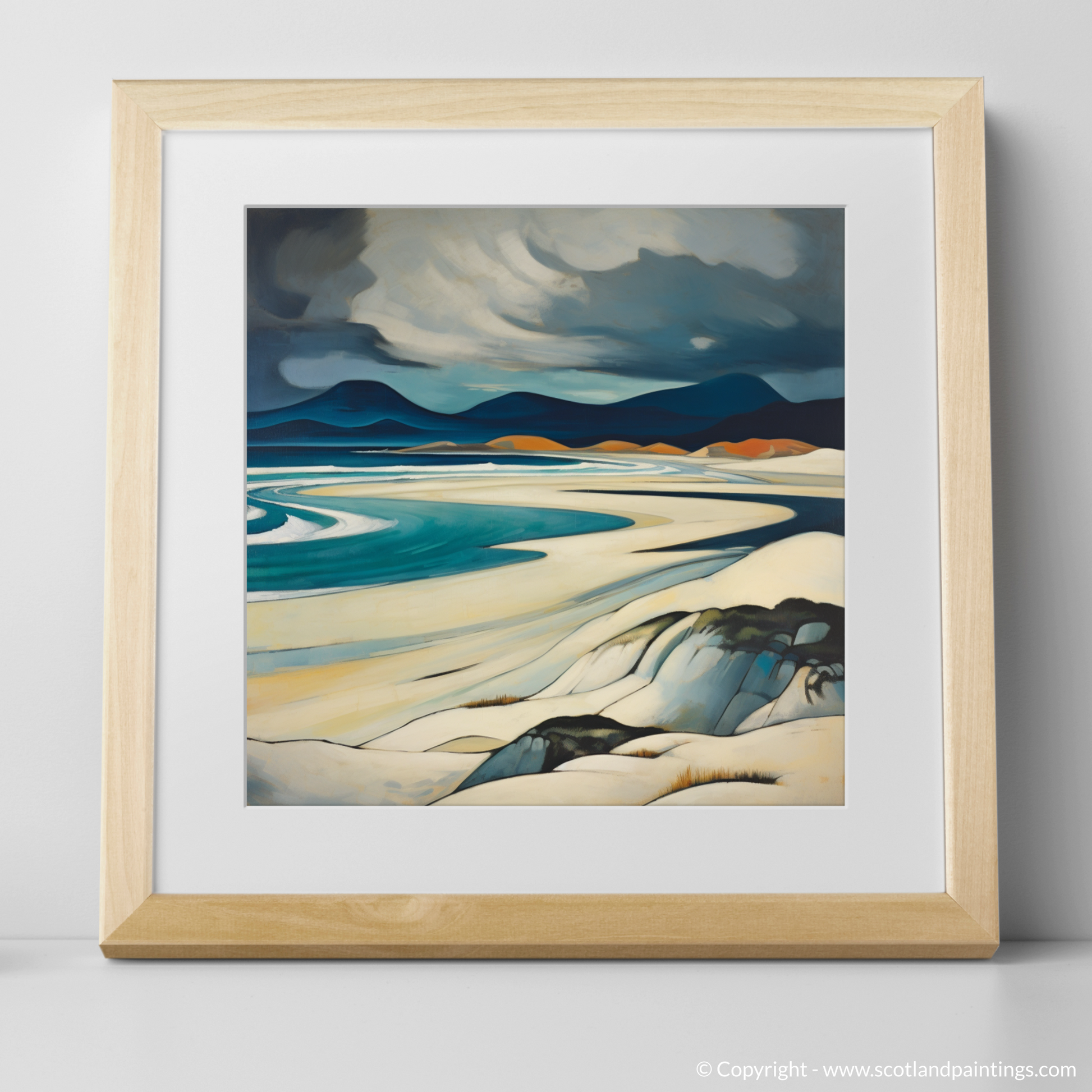 Art Print of Luskentyre Beach, Isle of Harris with a natural frame