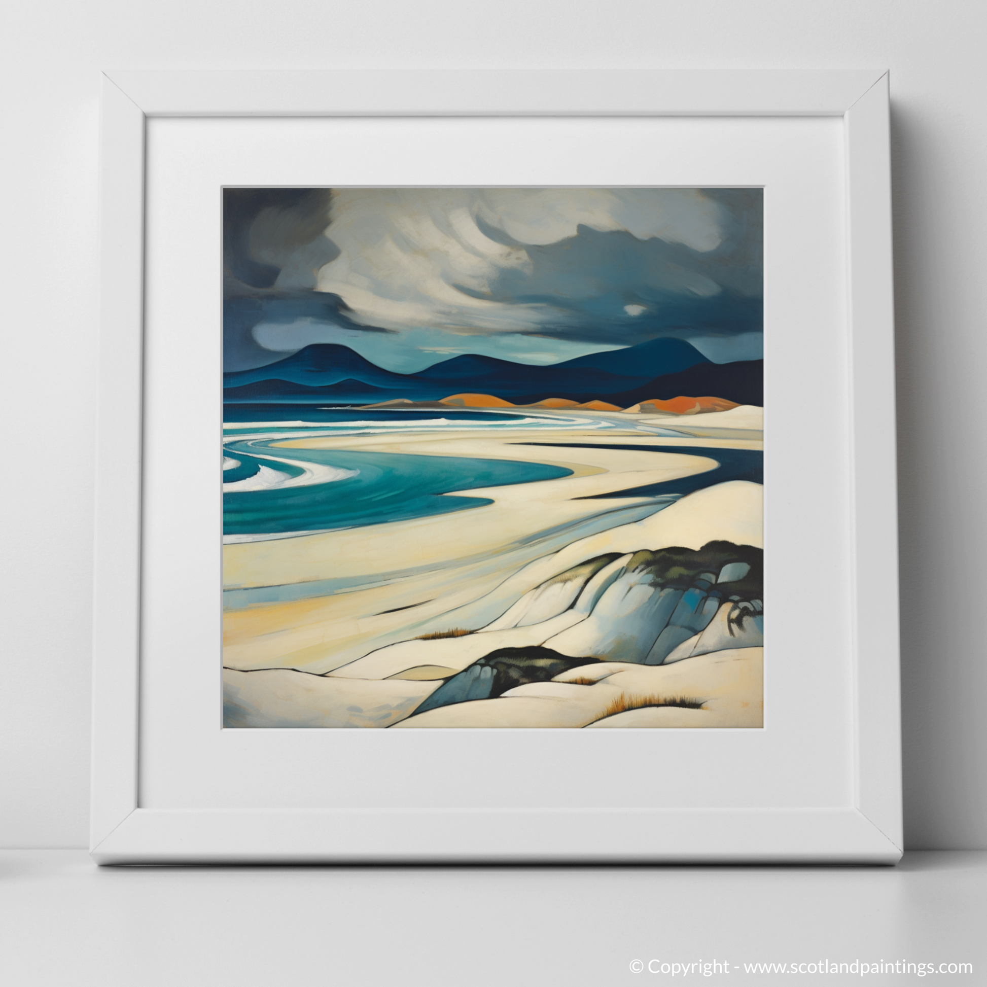 Art Print of Luskentyre Beach, Isle of Harris with a white frame