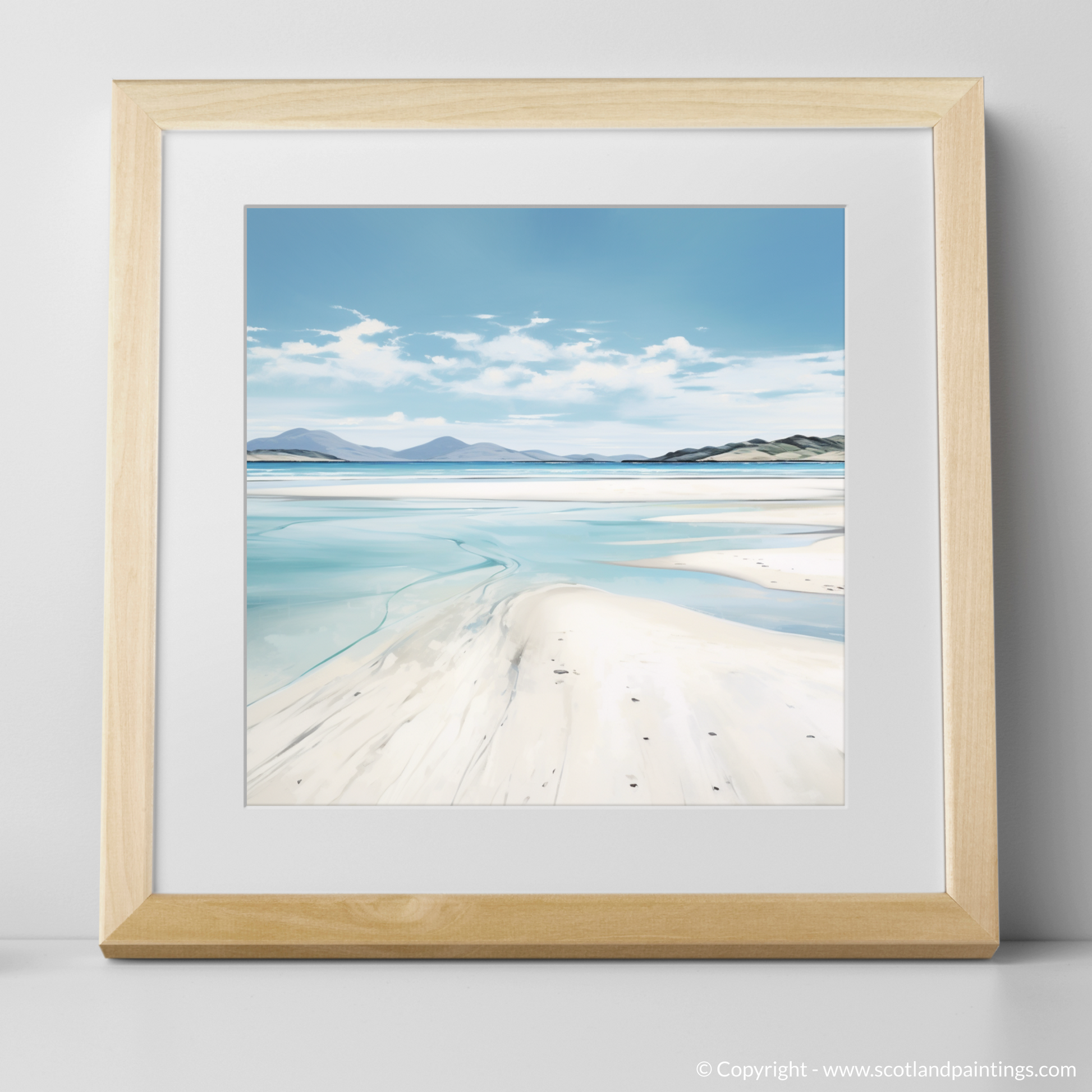 Art Print of Luskentyre Beach, Isle of Harris with a natural frame