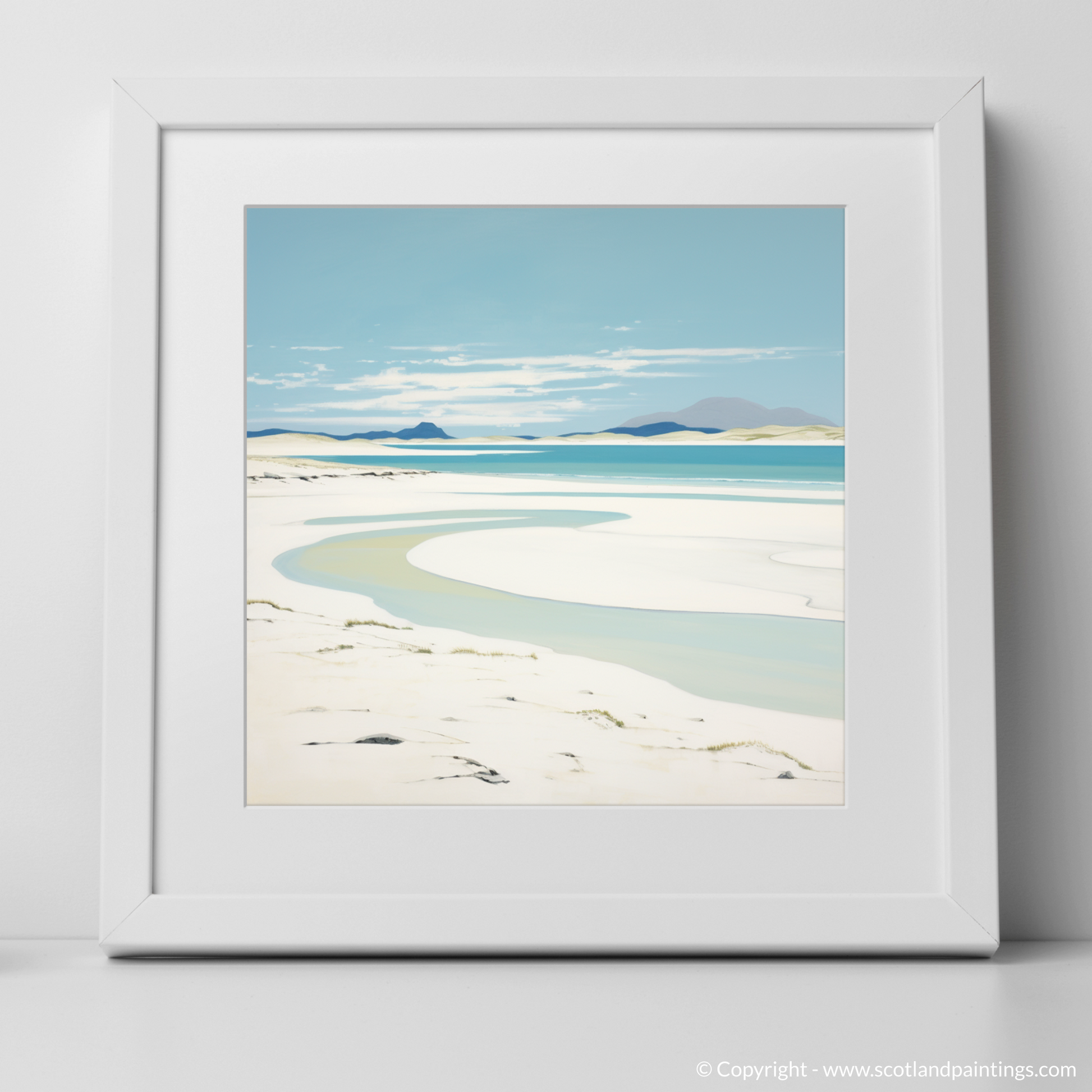 Art Print of Luskentyre Beach, Isle of Harris with a white frame