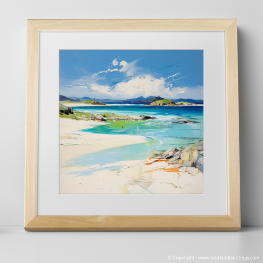 Art Print of Camusdarach Beach, Arisaig with a natural frame