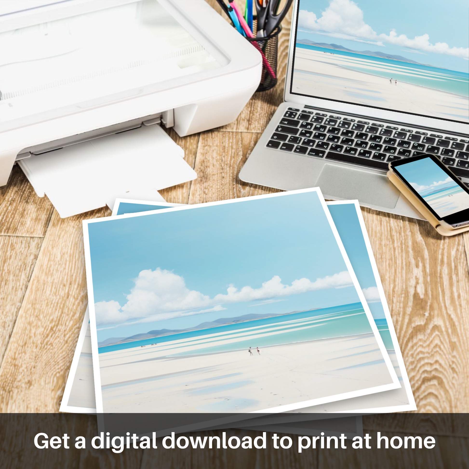 Downloadable and printable picture of Luskentyre Beach, Isle of Harris