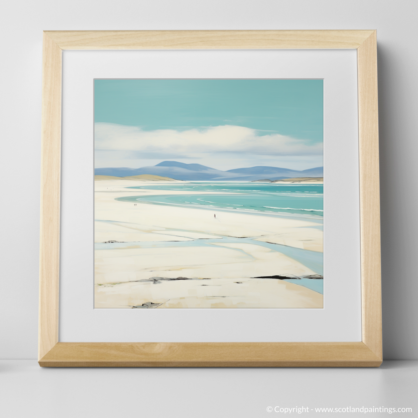 Art Print of Luskentyre Beach, Isle of Harris with a natural frame