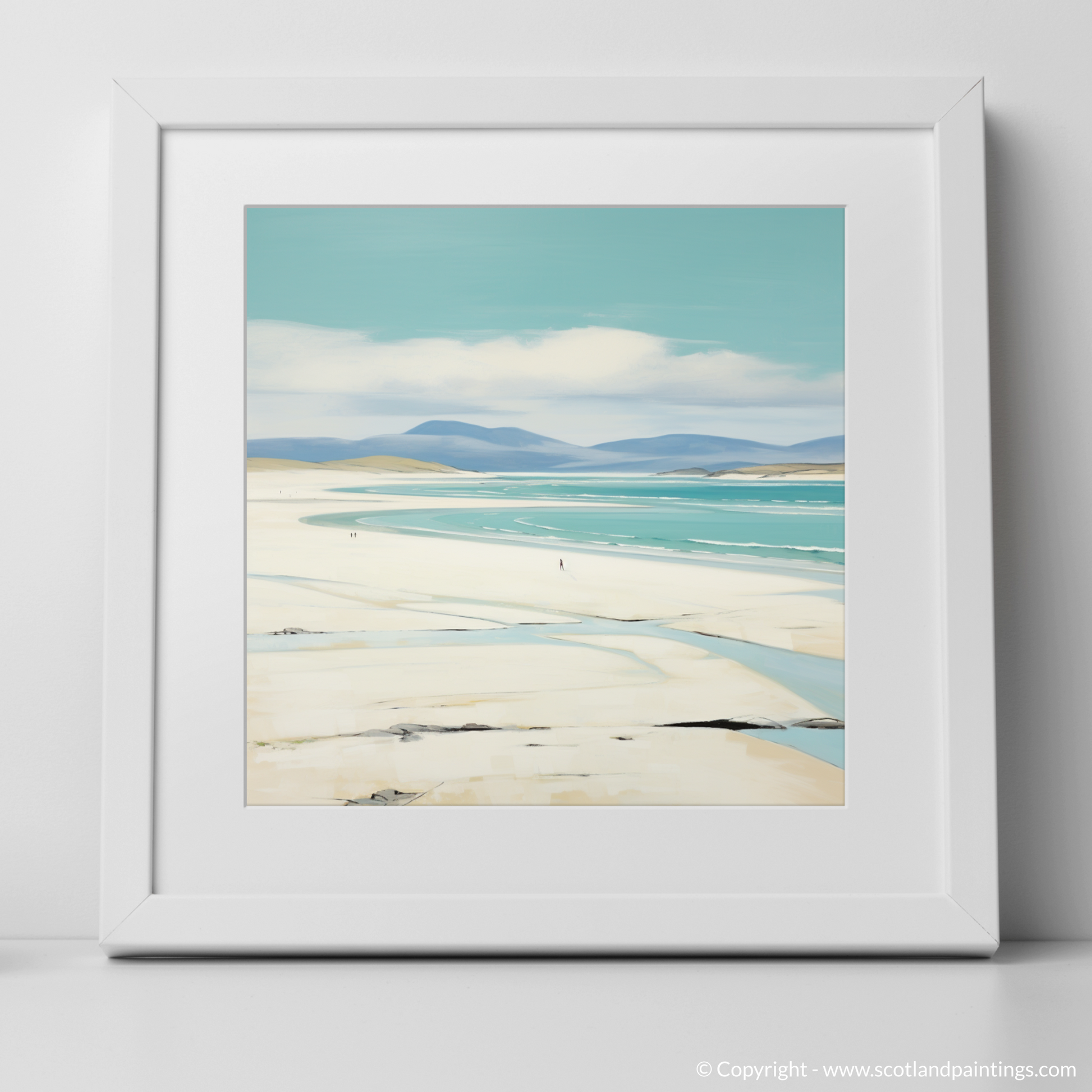 Art Print of Luskentyre Beach, Isle of Harris with a white frame