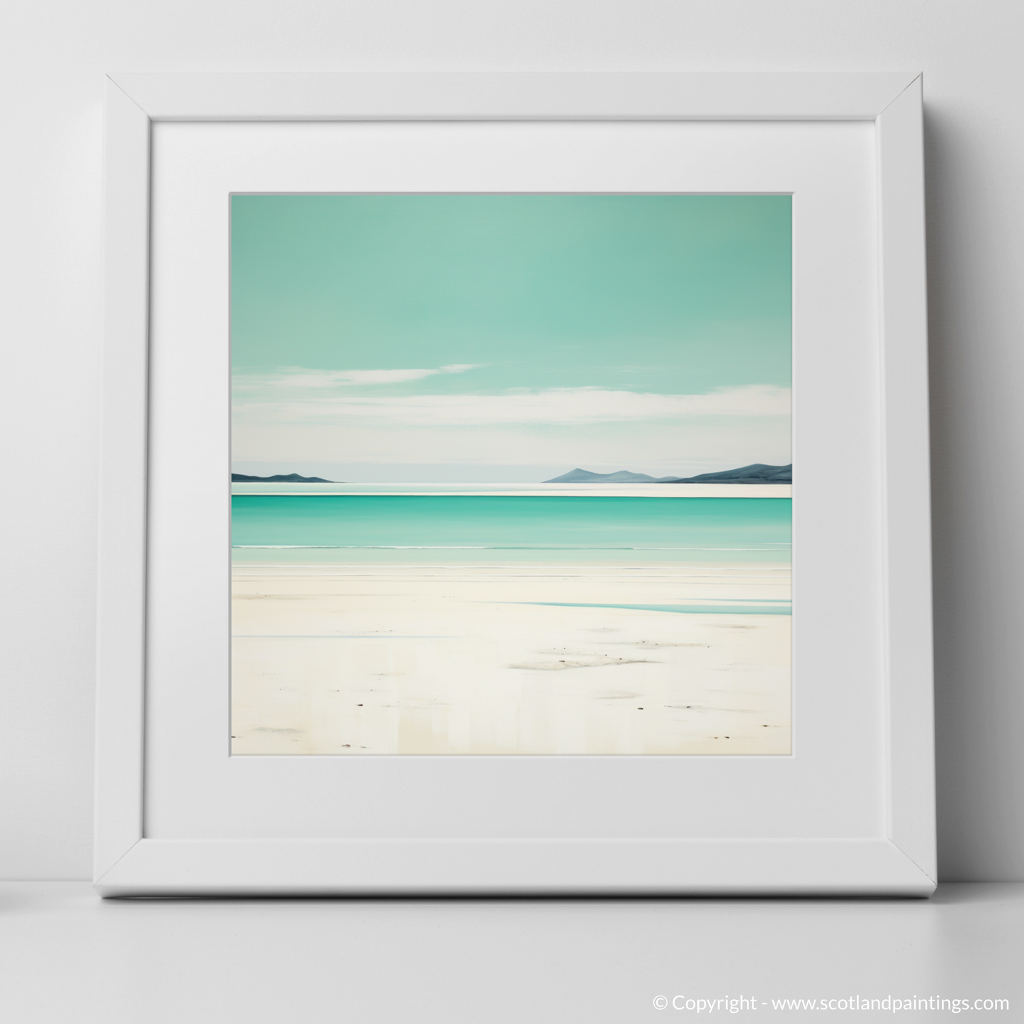 Art Print of Luskentyre Beach, Isle of Harris with a white frame