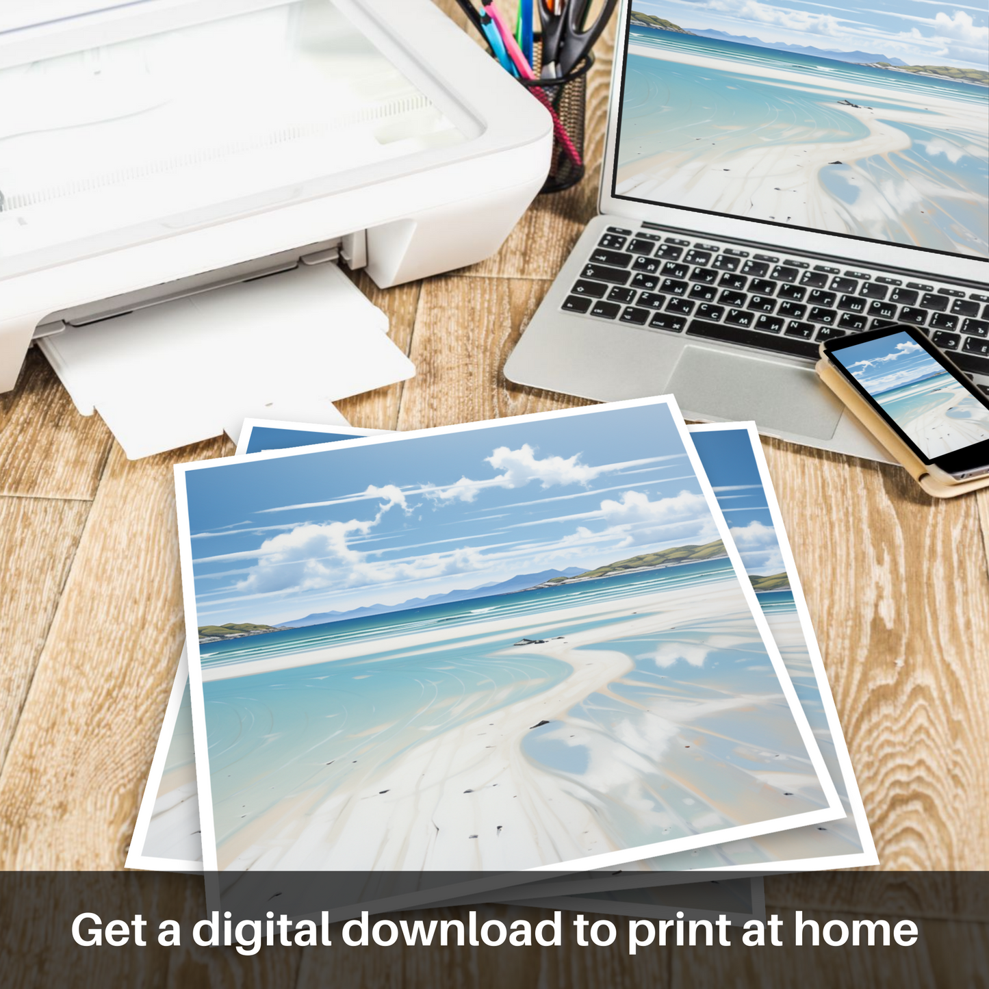 Downloadable and printable picture of Luskentyre Beach, Isle of Harris