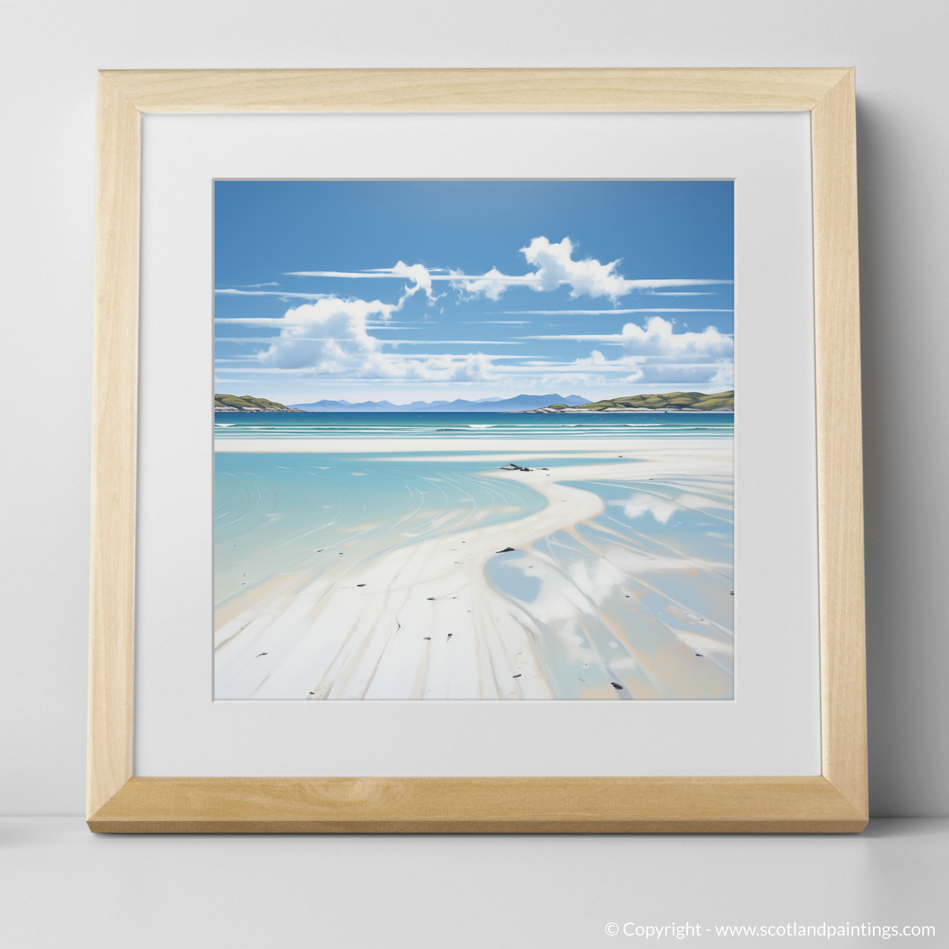 Art Print of Luskentyre Beach, Isle of Harris with a natural frame