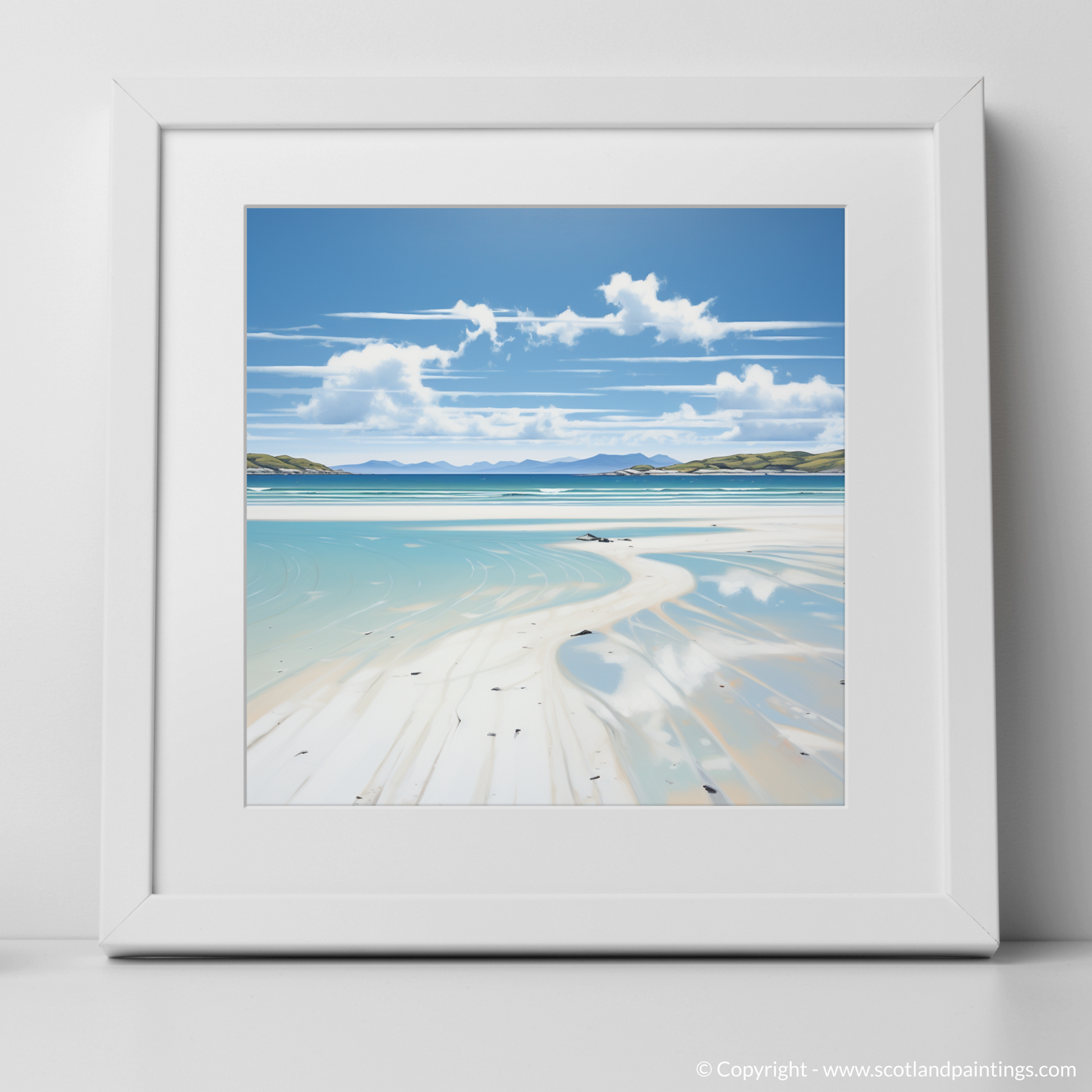 Art Print of Luskentyre Beach, Isle of Harris with a white frame