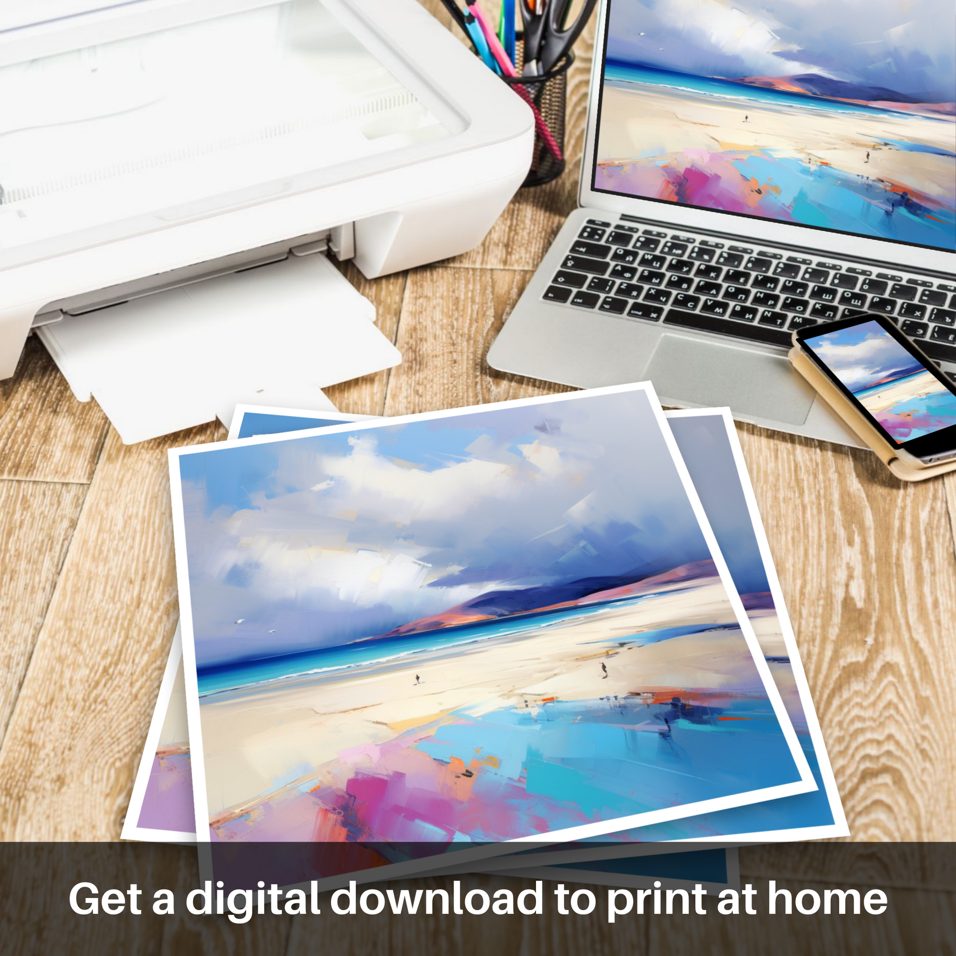 Downloadable and printable picture of Luskentyre Beach, Isle of Harris