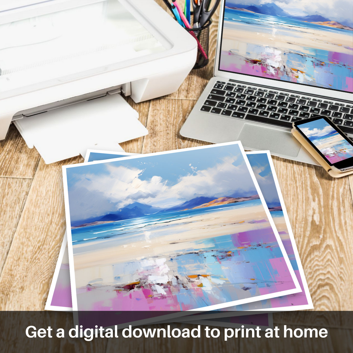 Downloadable and printable picture of Luskentyre Beach, Isle of Harris