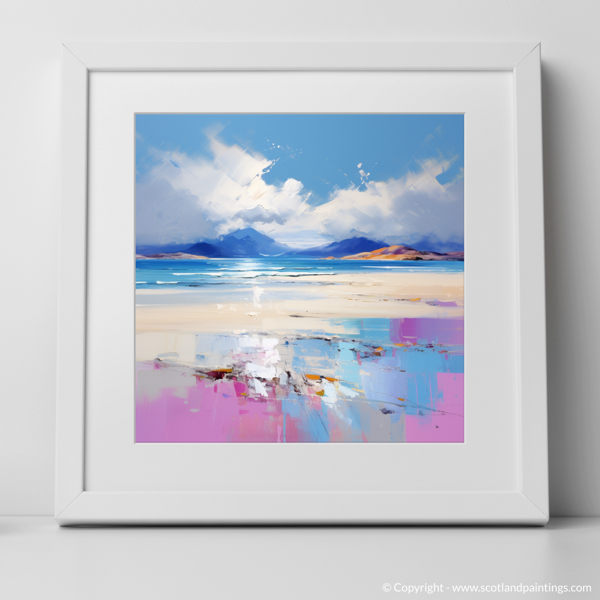 Art Print of Luskentyre Beach, Isle of Harris with a white frame