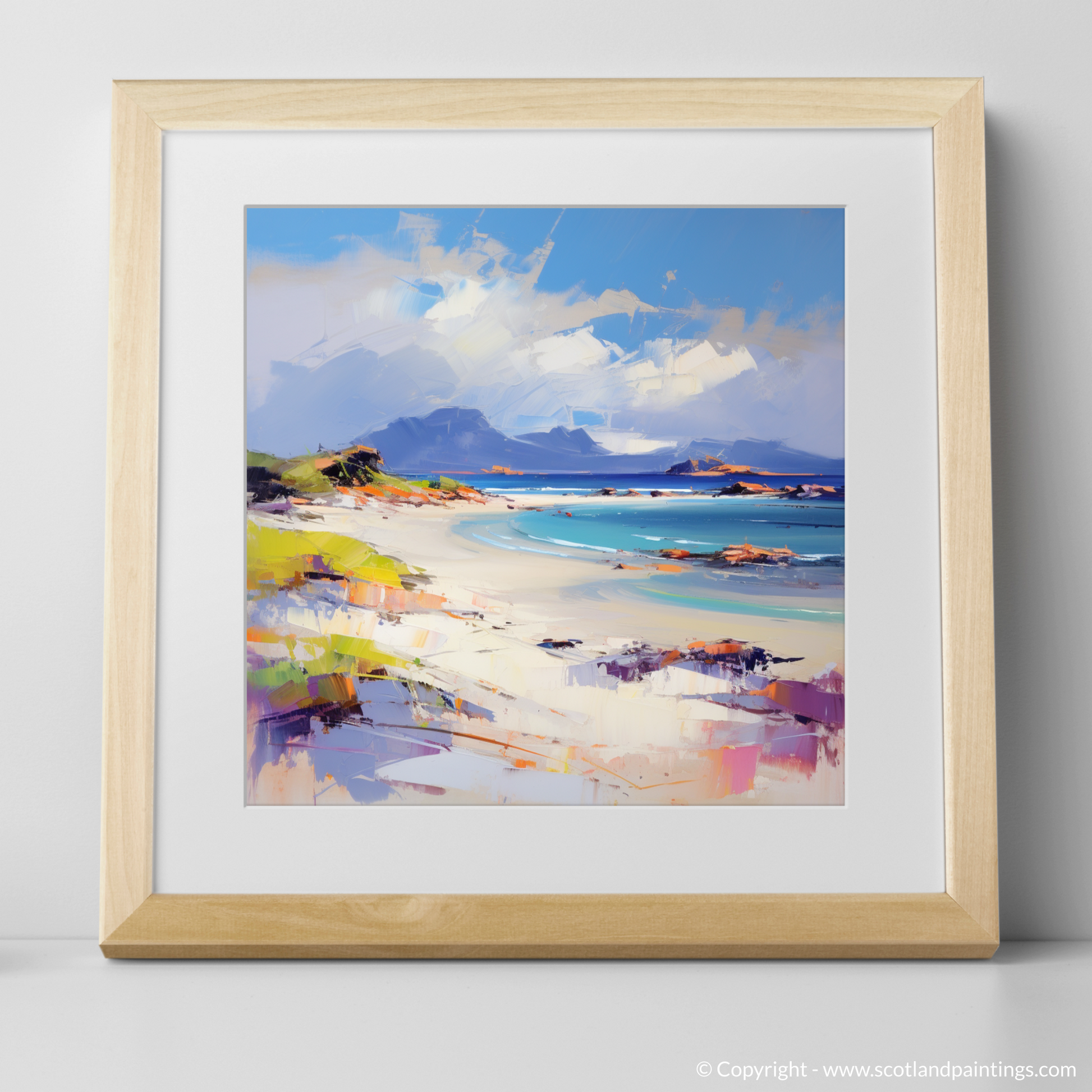 Art Print of Camusdarach Beach, Arisaig with a natural frame