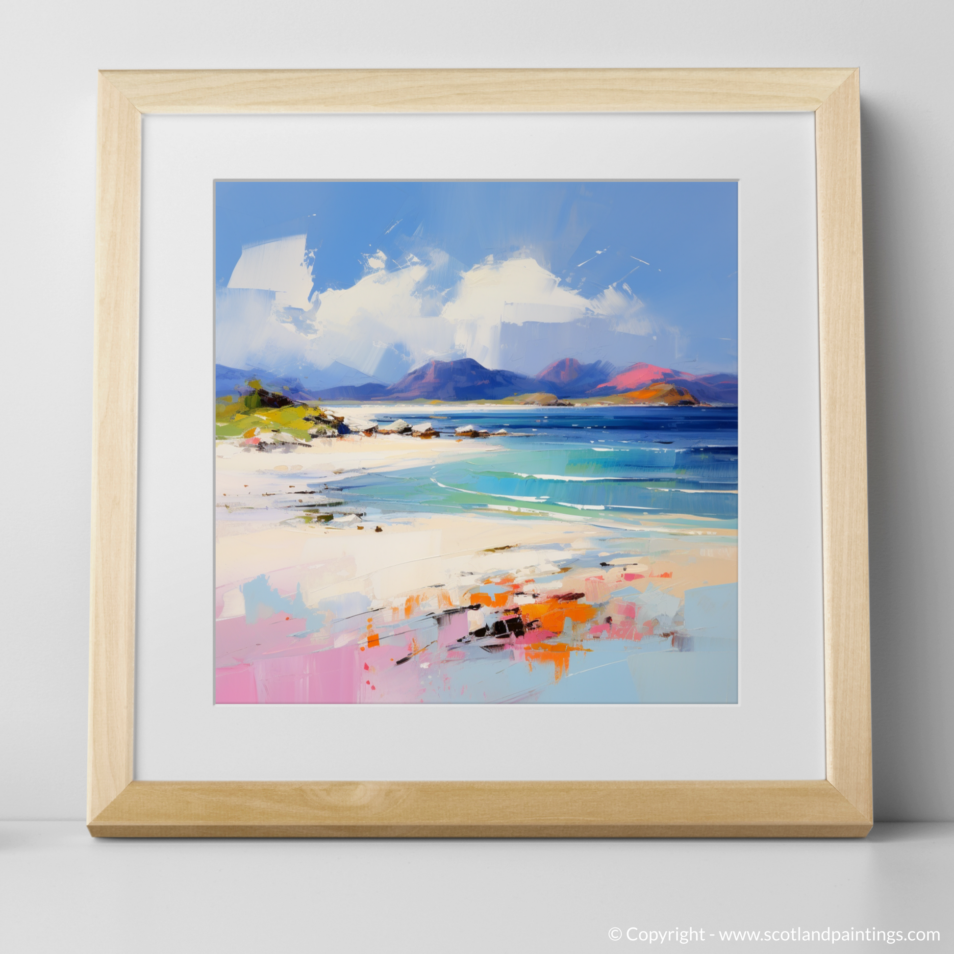 Art Print of Camusdarach Beach, Arisaig with a natural frame