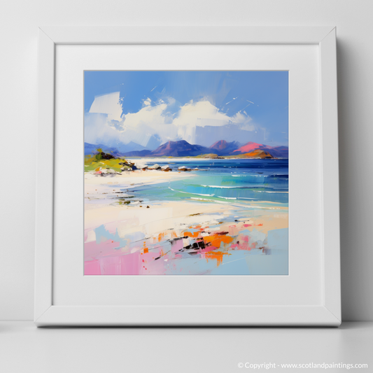 Art Print of Camusdarach Beach, Arisaig with a white frame