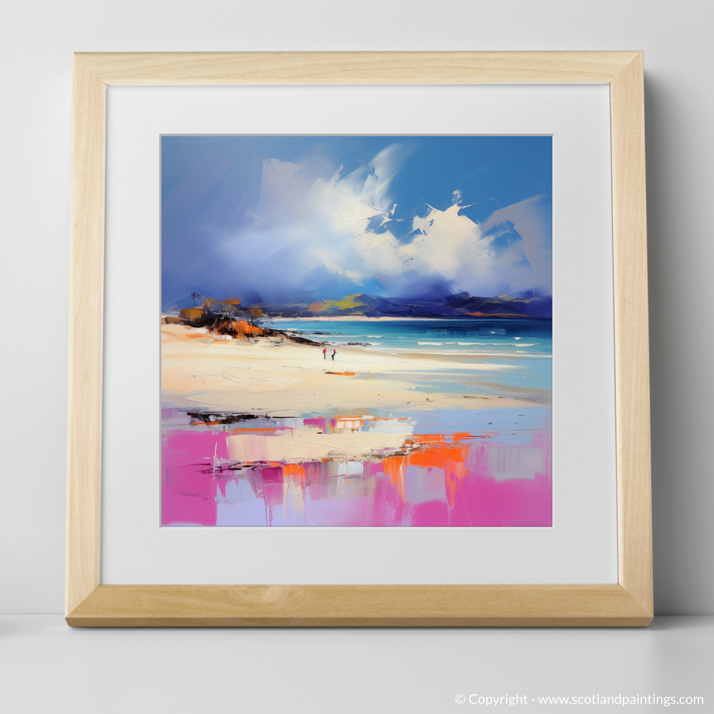 Art Print of Camusdarach Beach, Arisaig with a natural frame