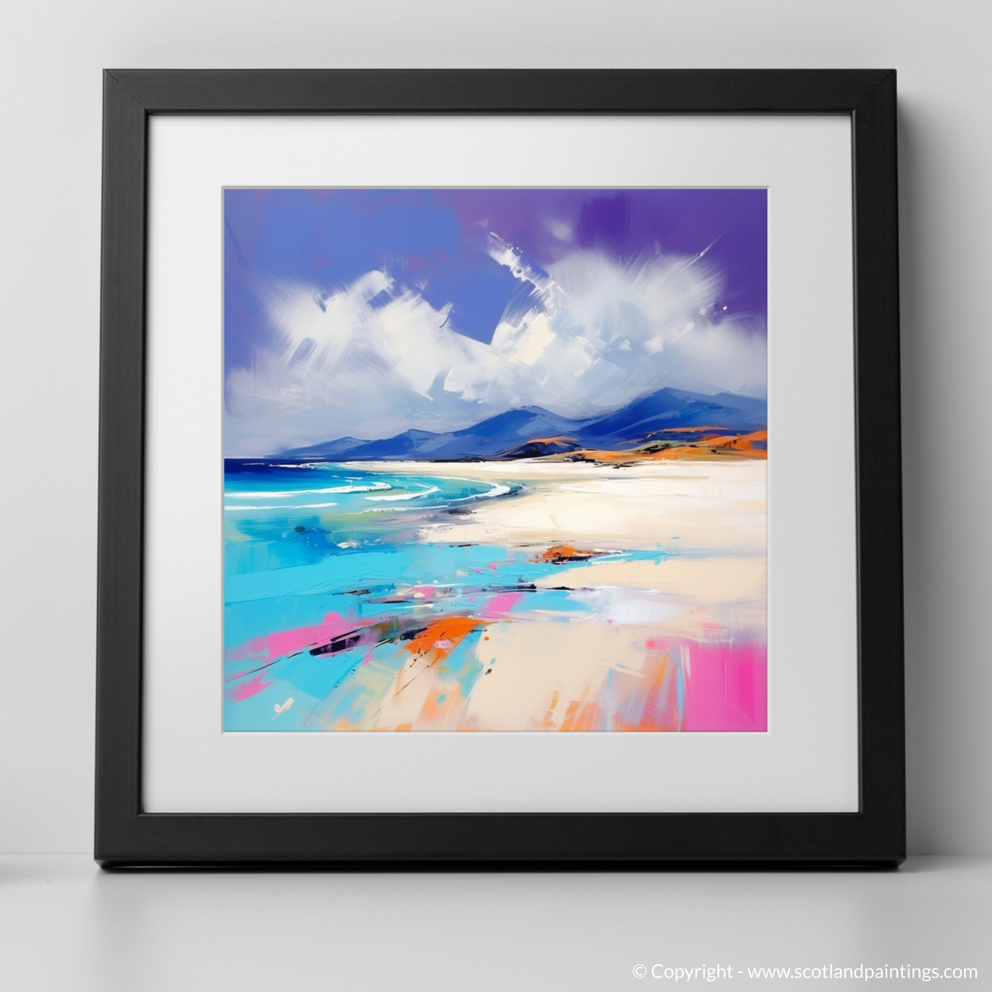 Art Print of Luskentyre Beach, Isle of Harris with a black frame