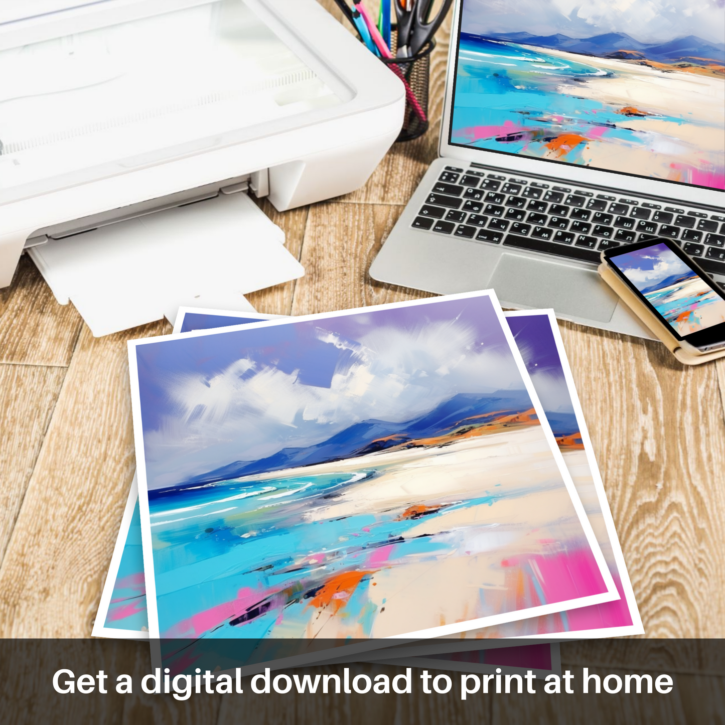 Downloadable and printable picture of Luskentyre Beach, Isle of Harris