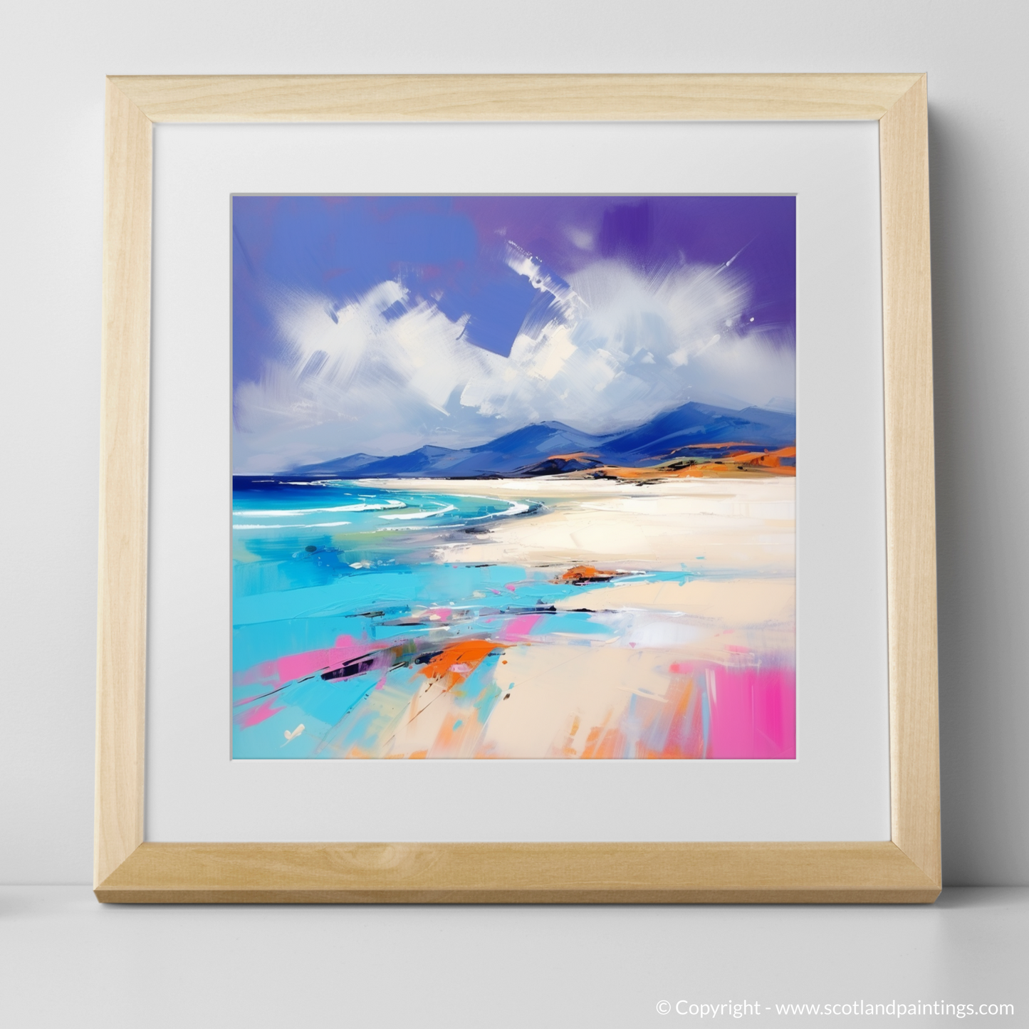 Art Print of Luskentyre Beach, Isle of Harris with a natural frame