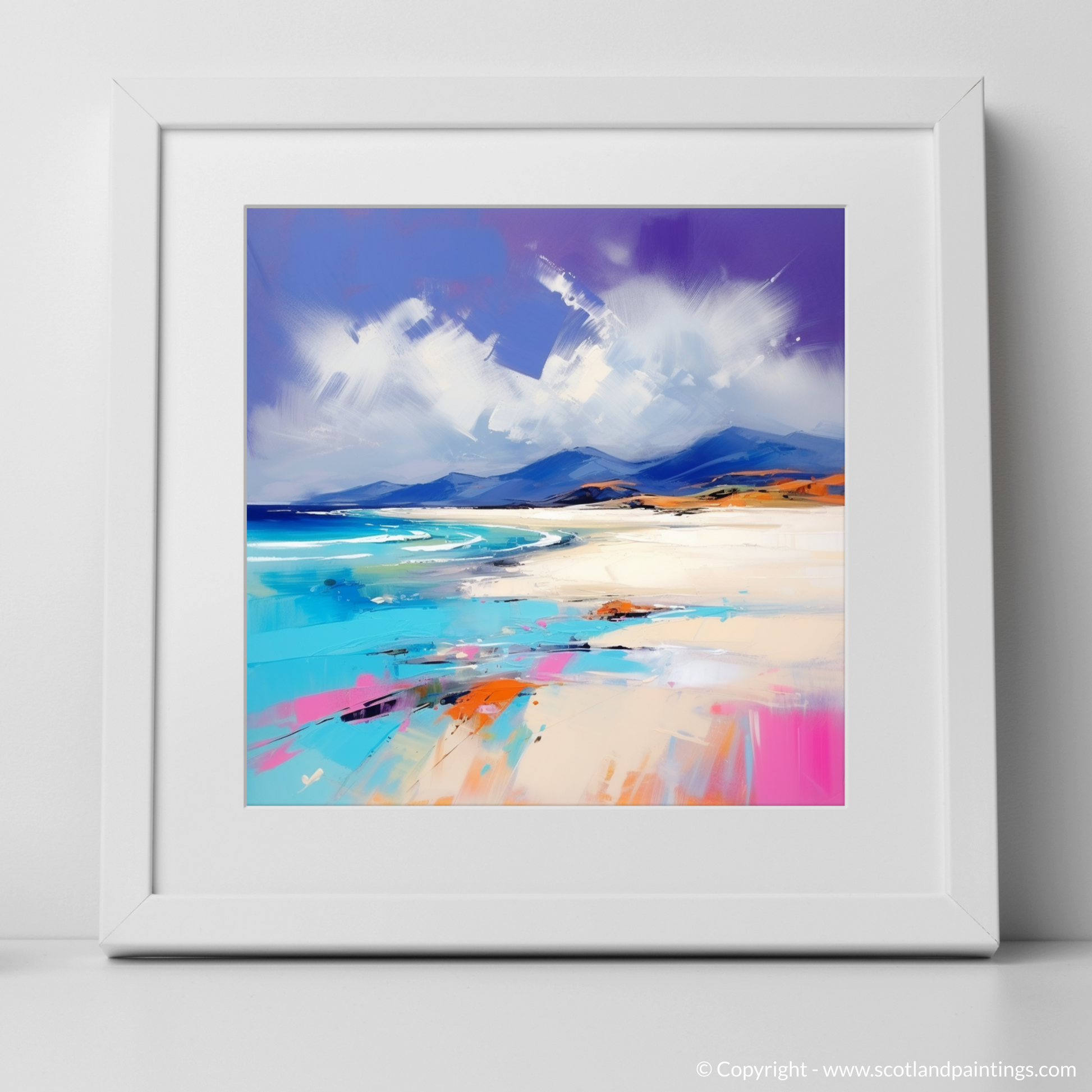 Art Print of Luskentyre Beach, Isle of Harris with a white frame