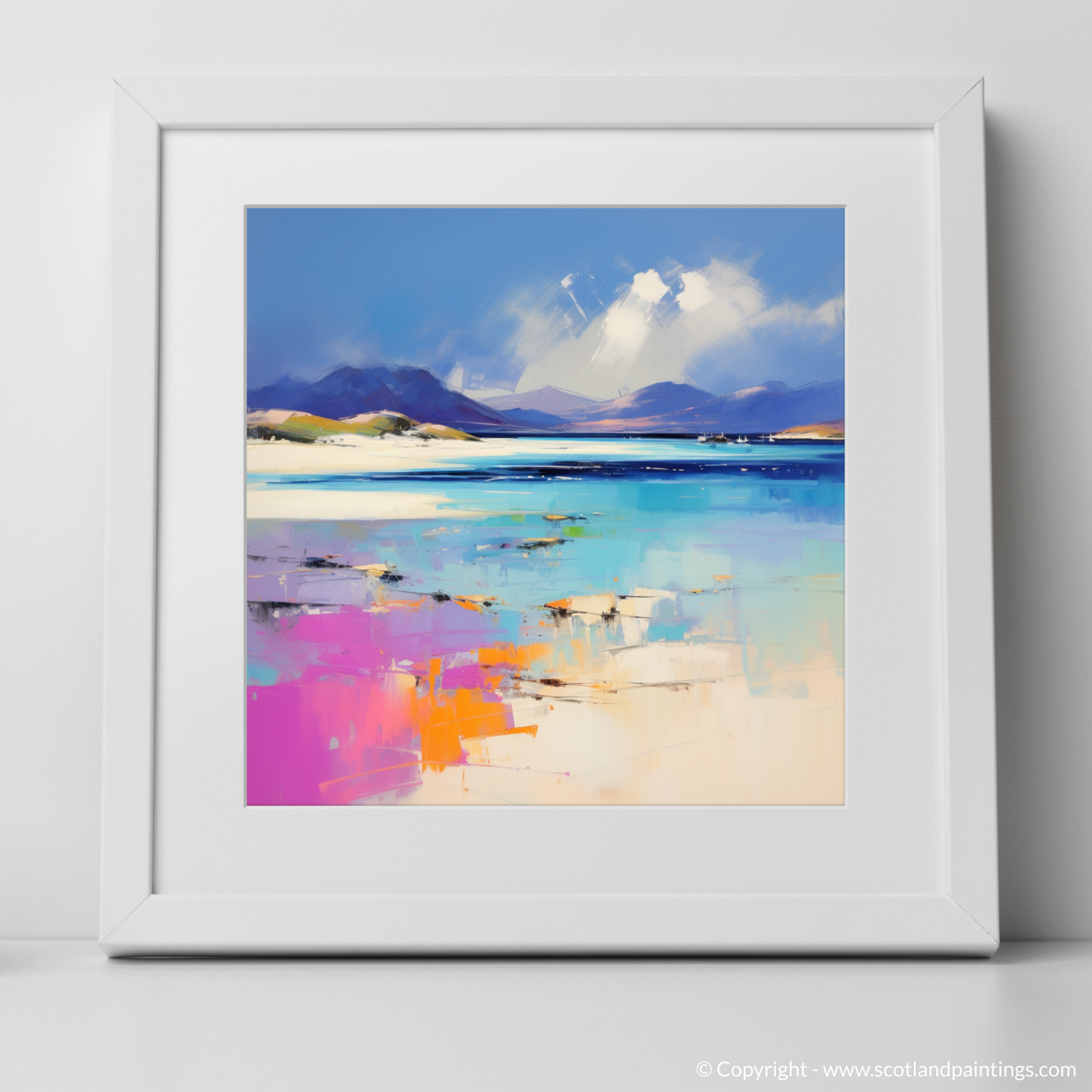 Art Print of Luskentyre Beach, Isle of Harris with a white frame