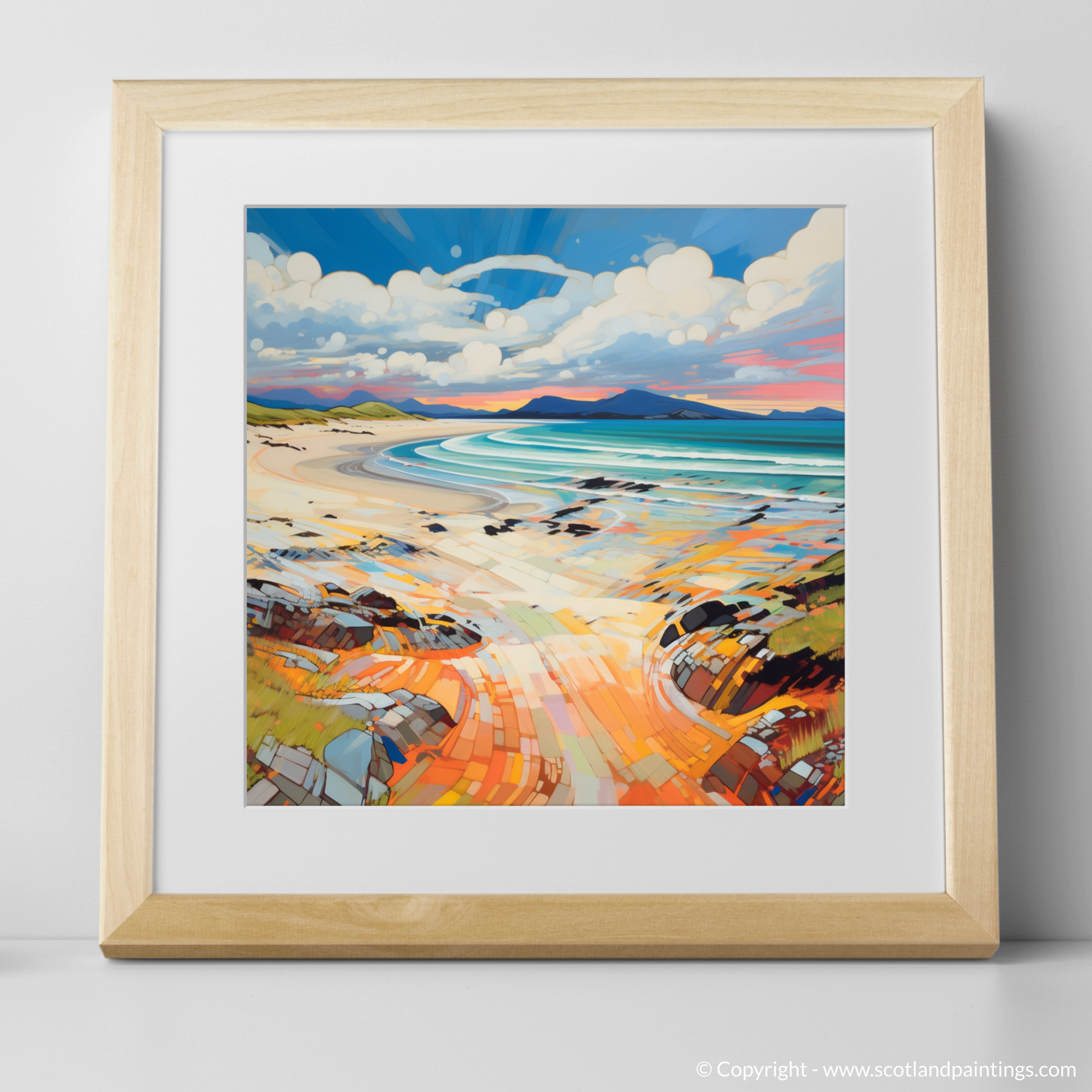 Art Print of Camusdarach Beach, Arisaig with a natural frame