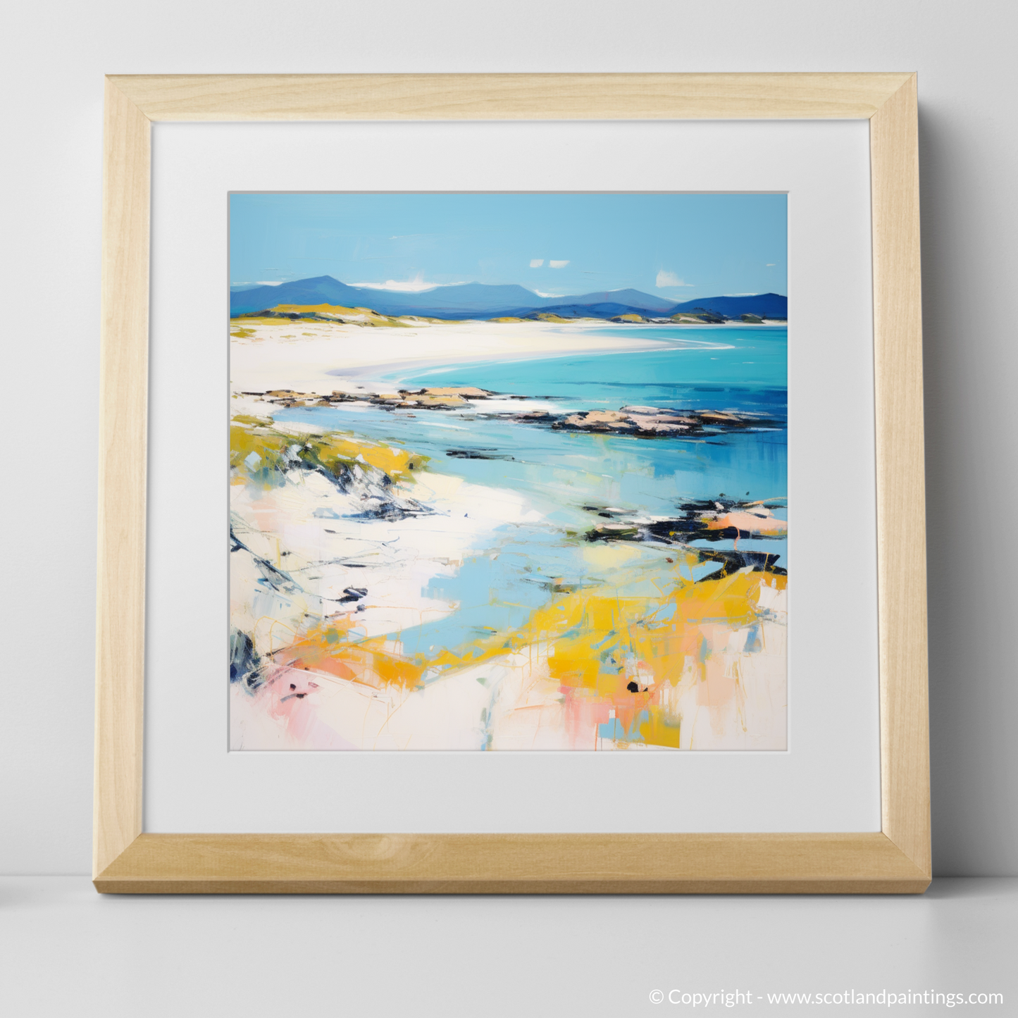 Art Print of Camusdarach Beach, Arisaig with a natural frame