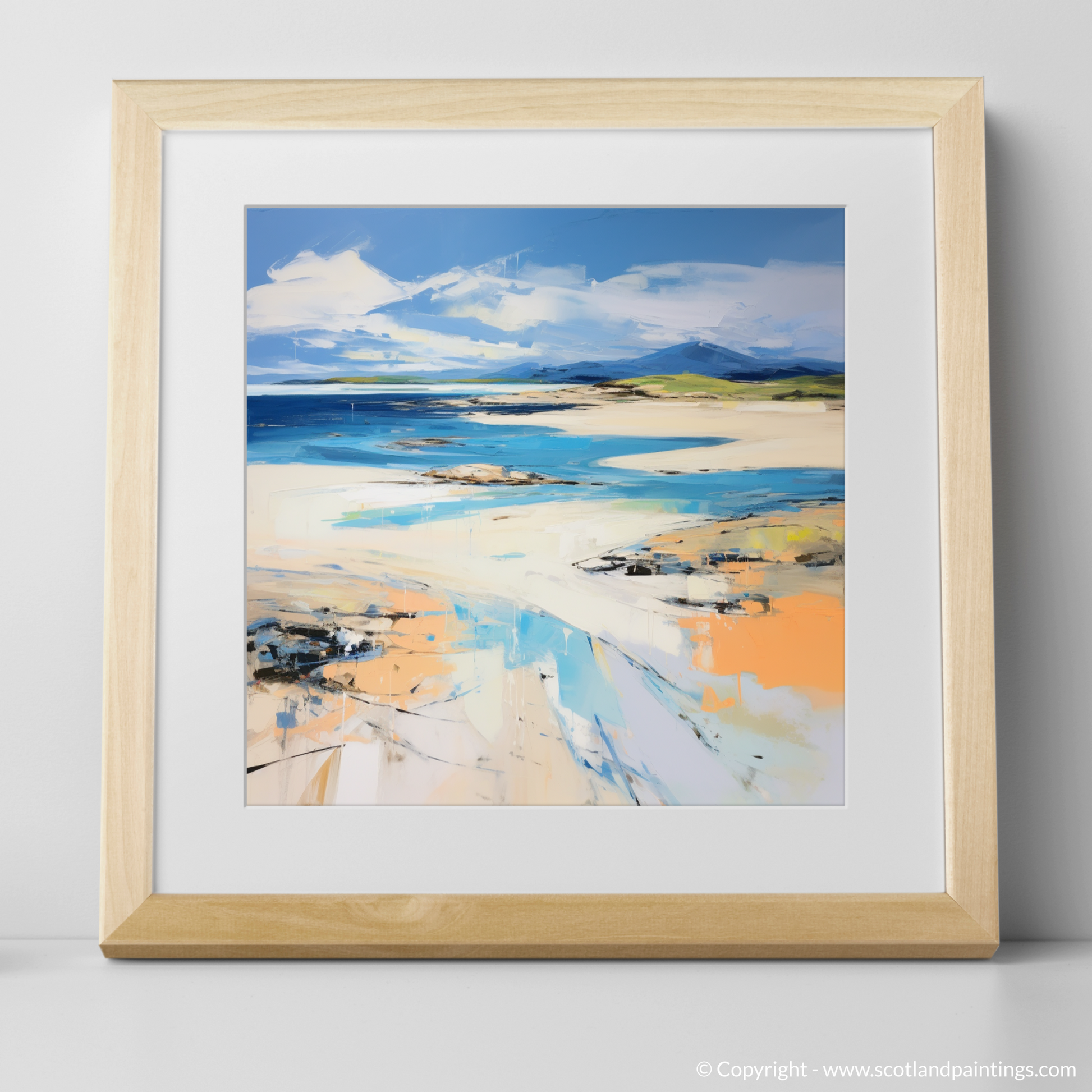 Art Print of Camusdarach Beach, Arisaig with a natural frame