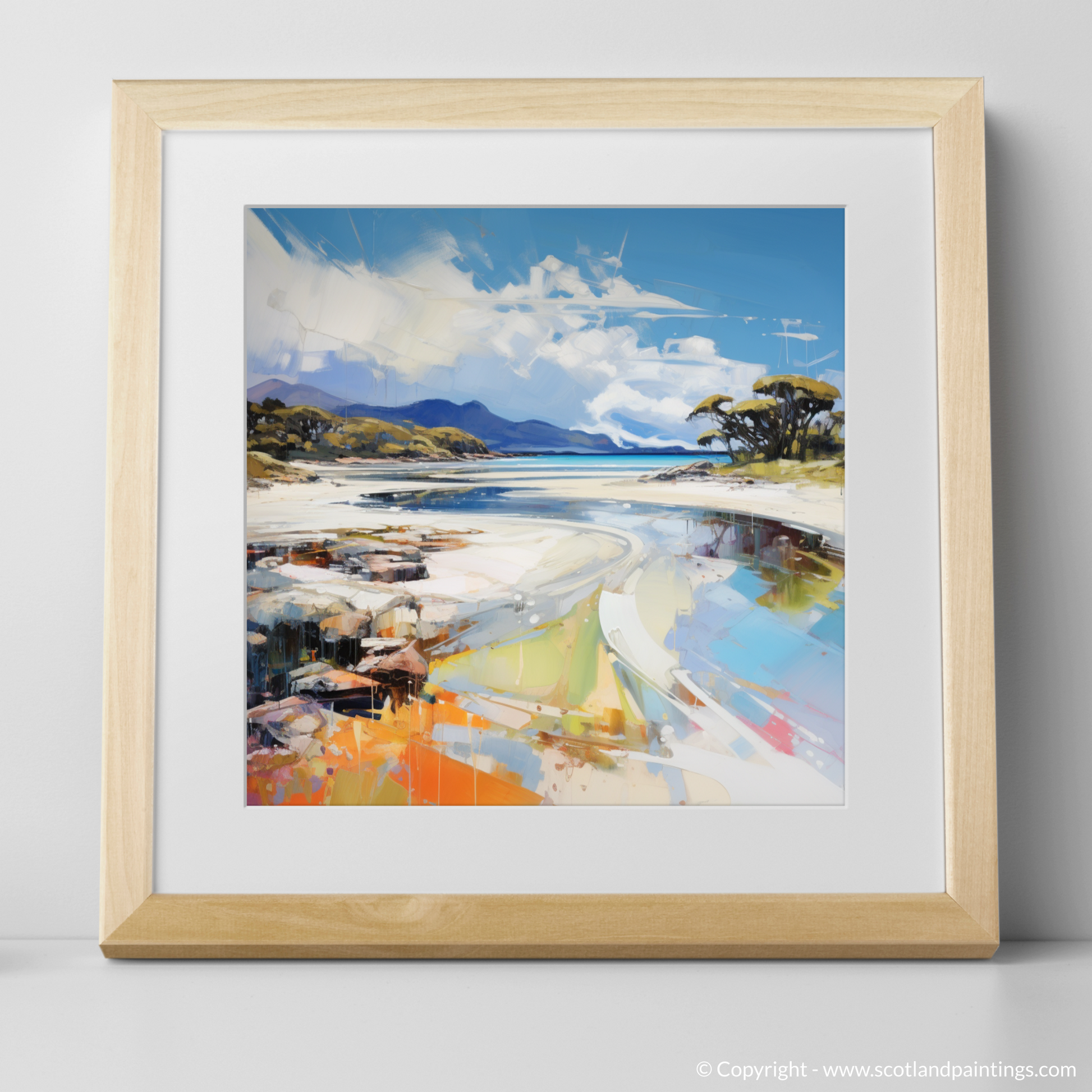 Art Print of Camusdarach Beach, Arisaig with a natural frame