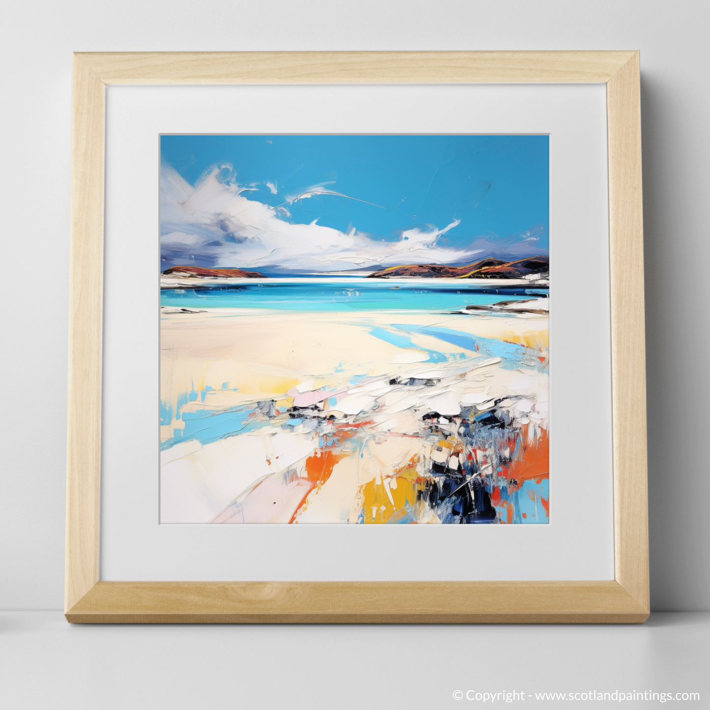 Art Print of Luskentyre Beach, Isle of Harris with a natural frame