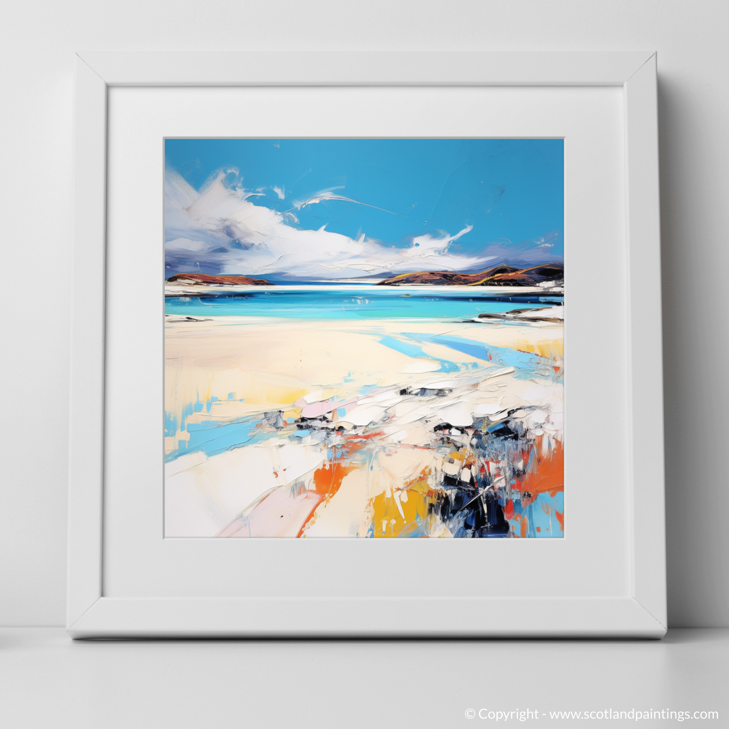 Art Print of Luskentyre Beach, Isle of Harris with a white frame