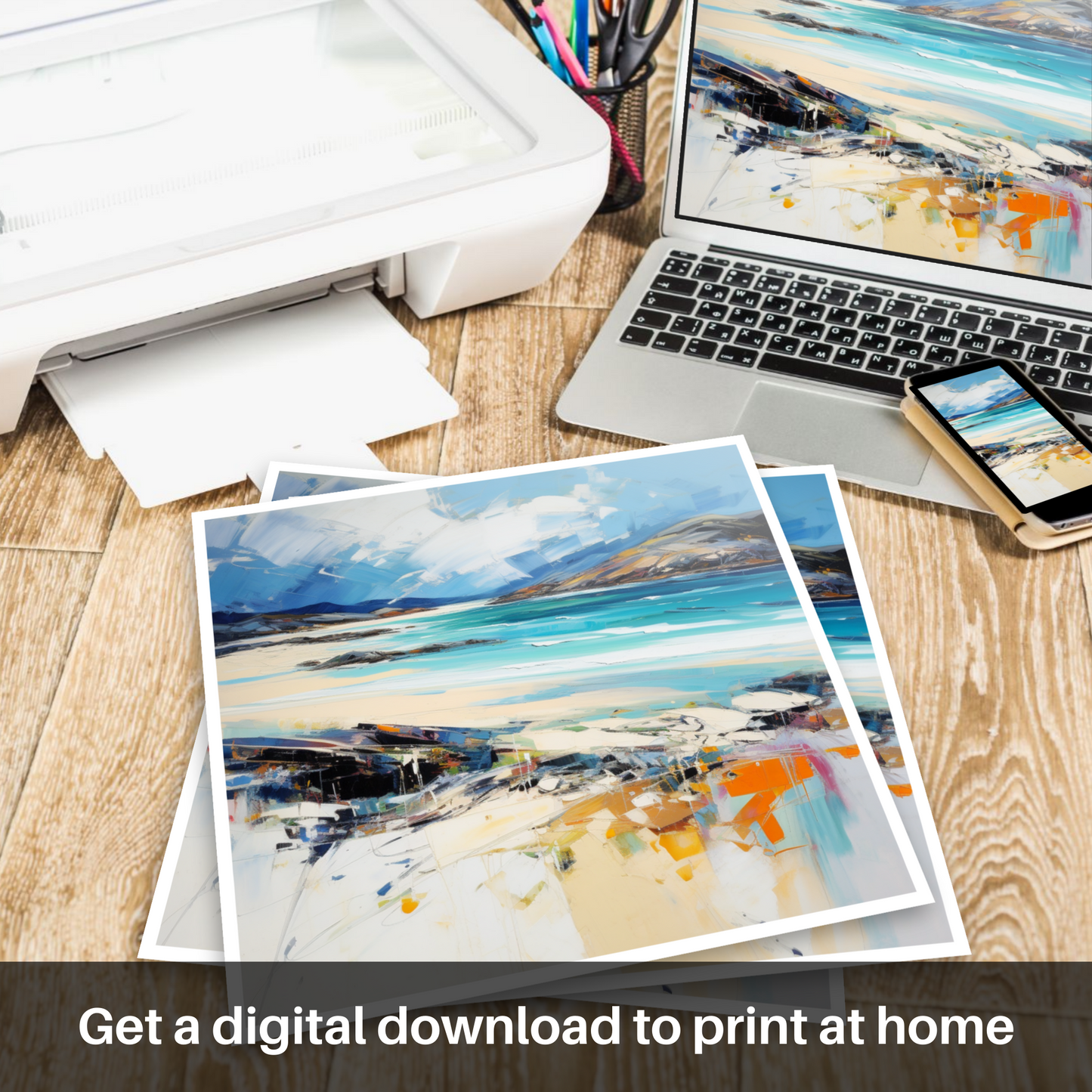 Downloadable and printable picture of Luskentyre Beach, Isle of Harris