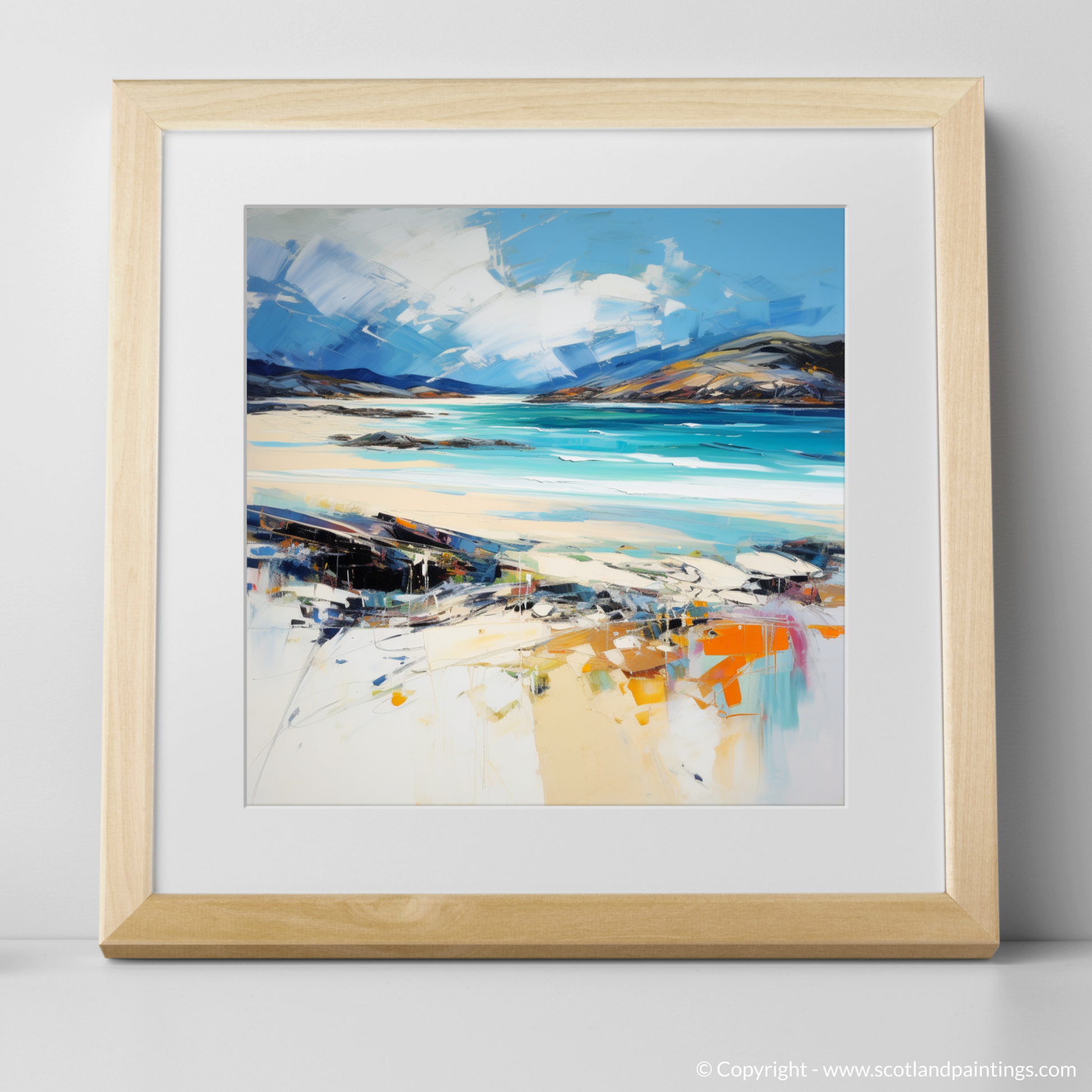 Art Print of Luskentyre Beach, Isle of Harris with a natural frame