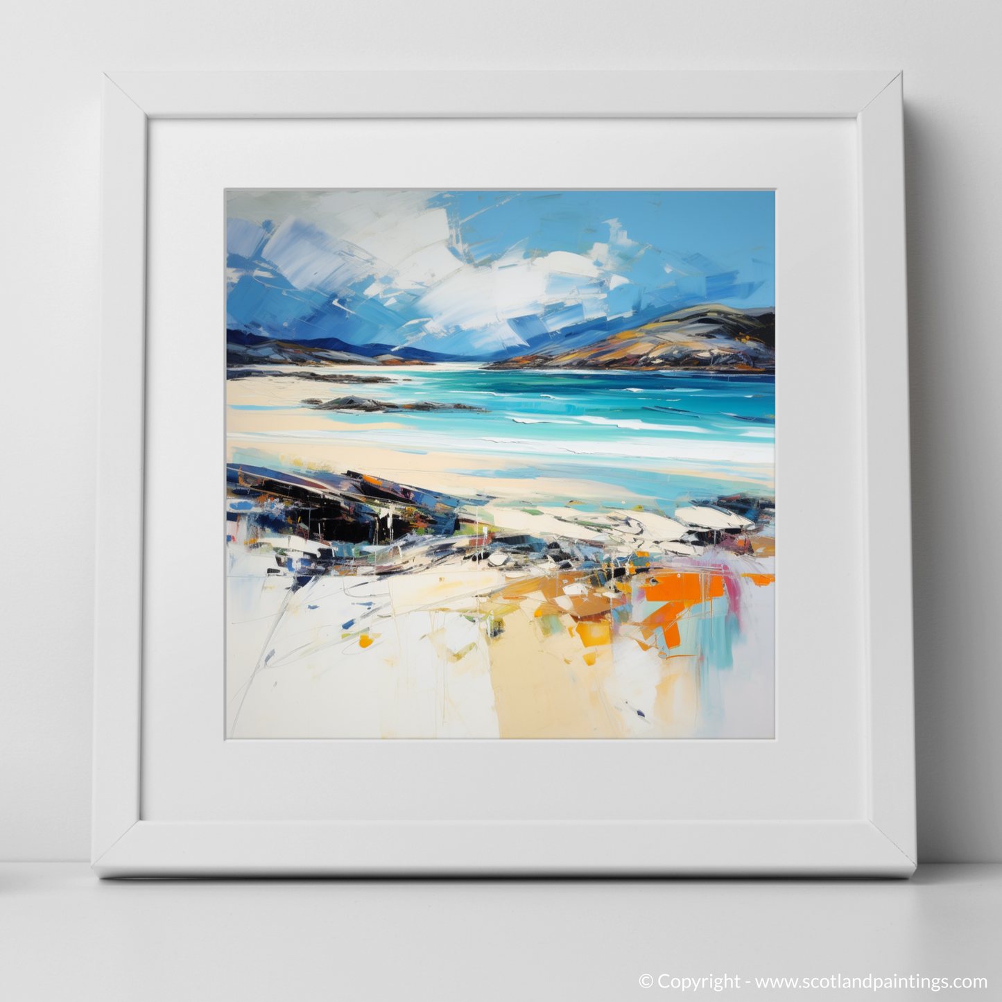 Art Print of Luskentyre Beach, Isle of Harris with a white frame