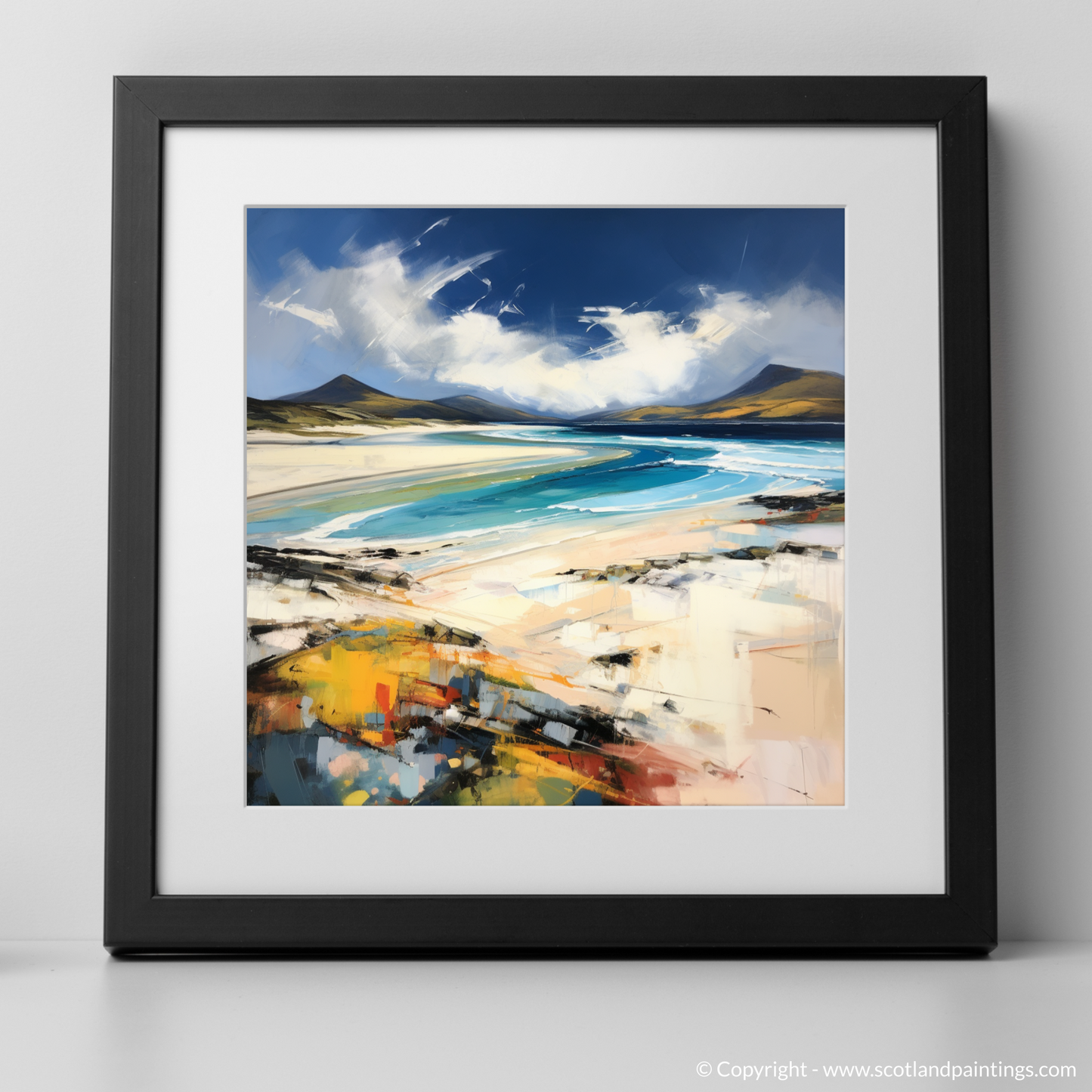 Art Print of Luskentyre Beach, Isle of Harris with a black frame