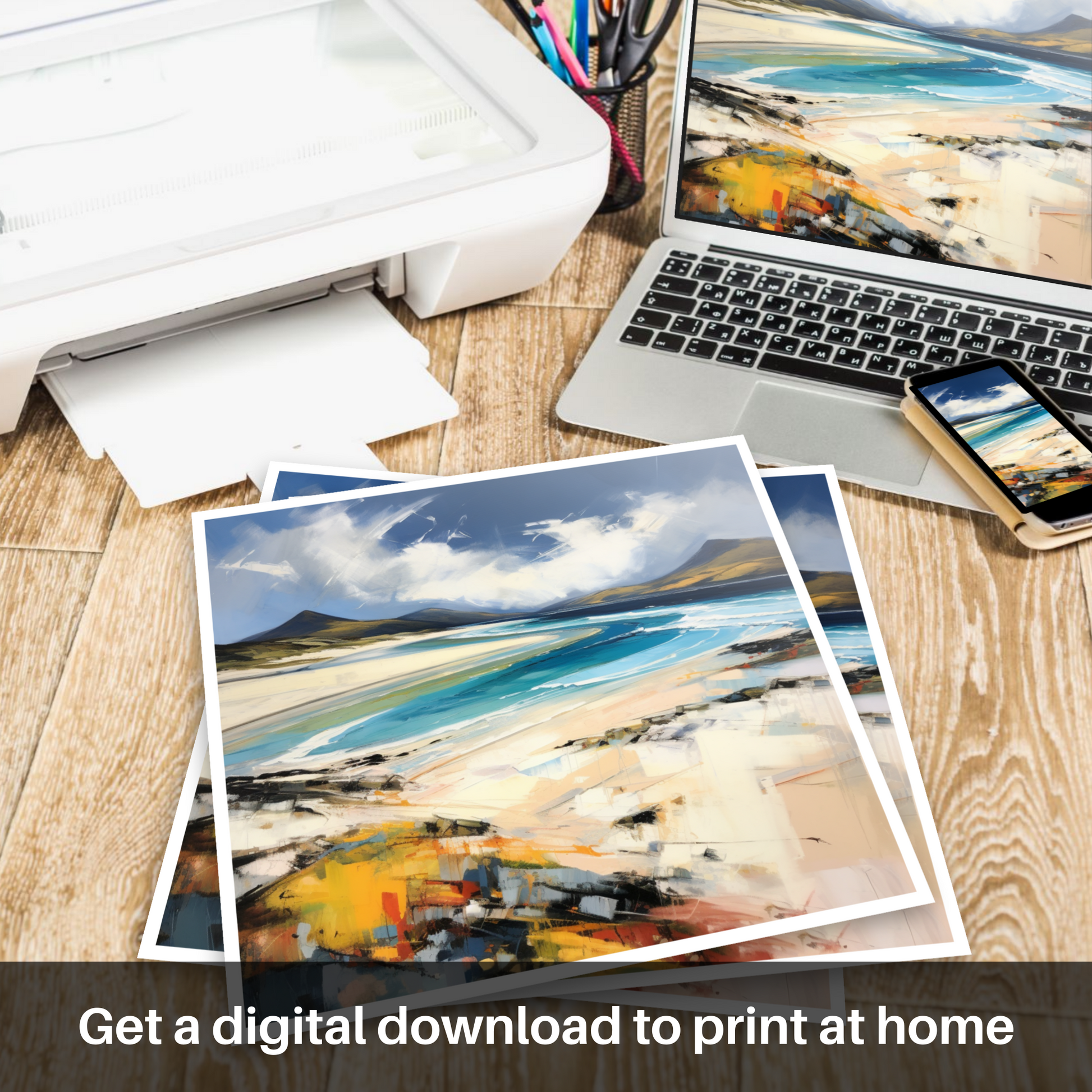 Downloadable and printable picture of Luskentyre Beach, Isle of Harris