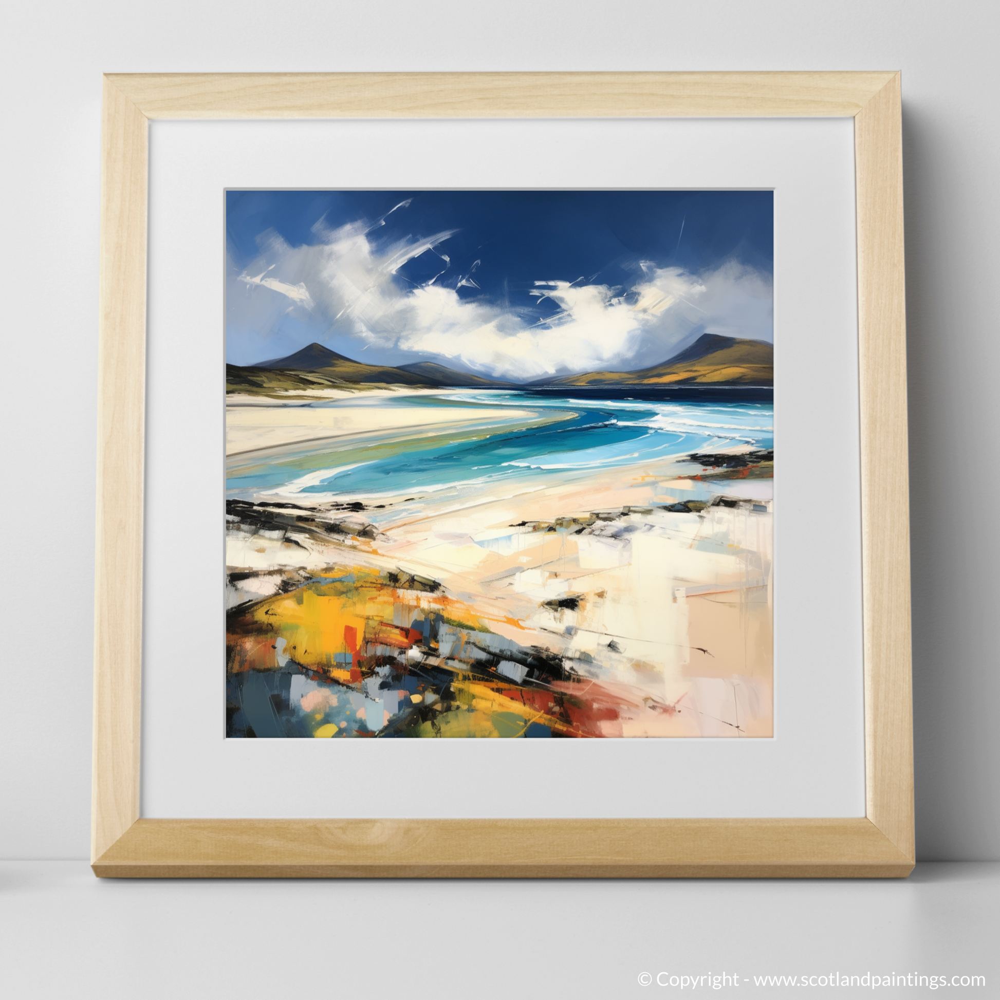 Art Print of Luskentyre Beach, Isle of Harris with a natural frame