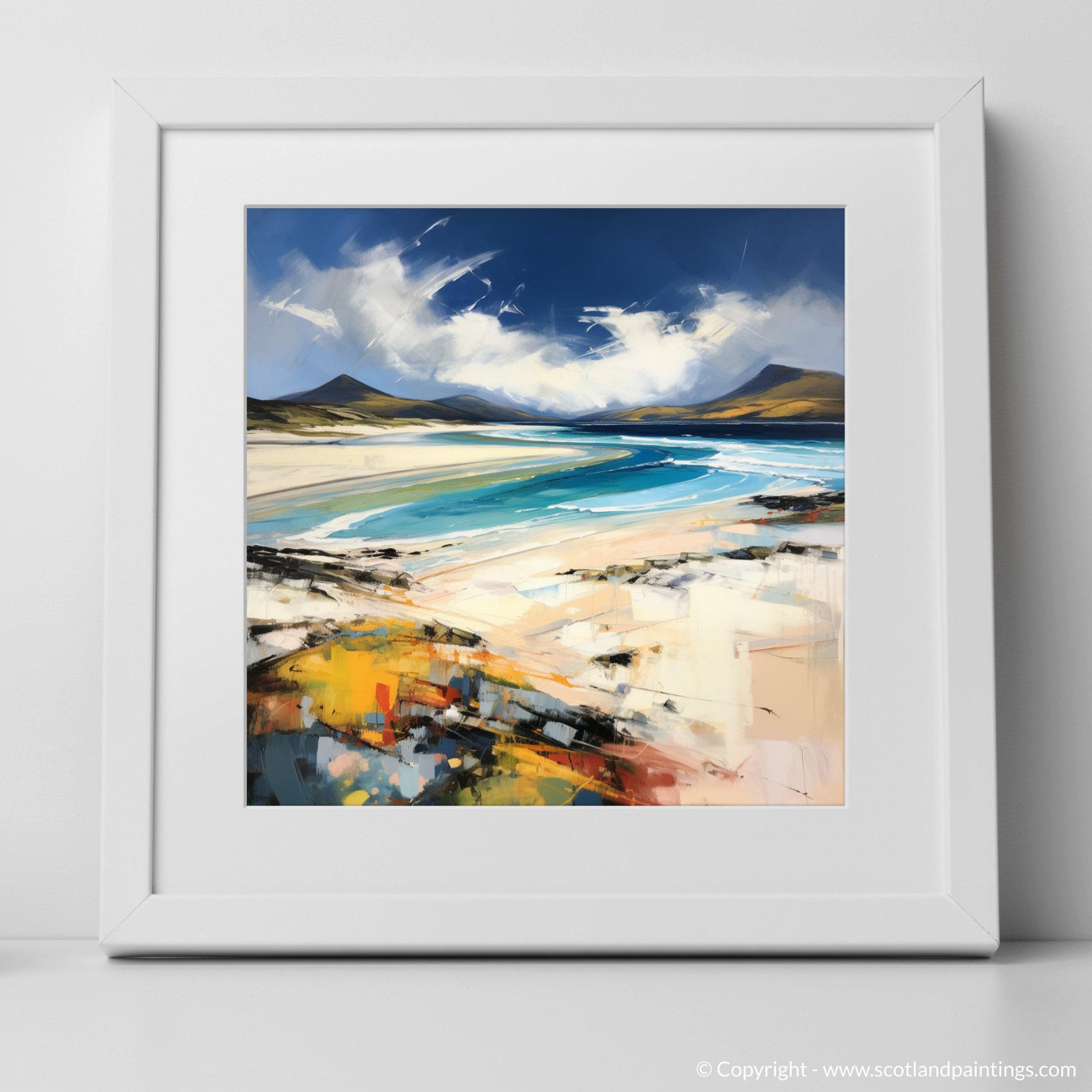 Art Print of Luskentyre Beach, Isle of Harris with a white frame