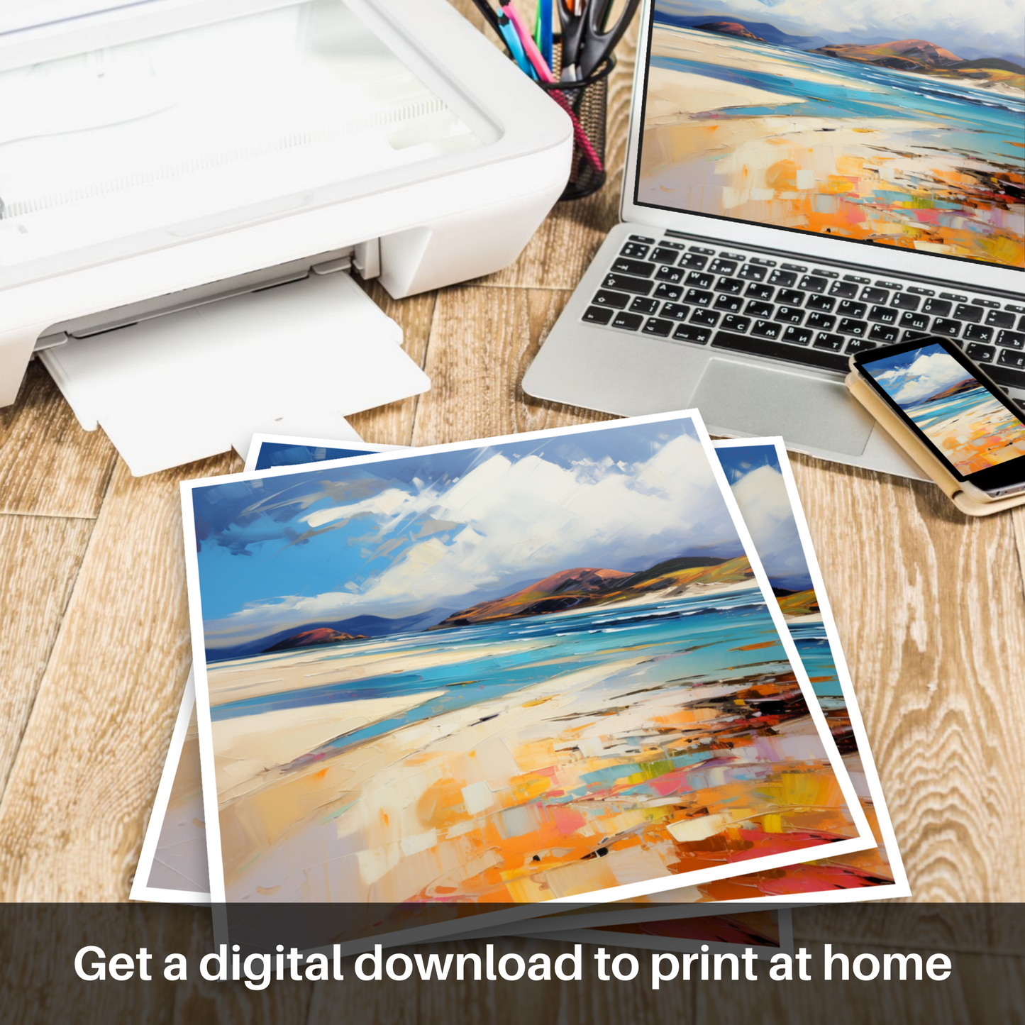 Downloadable and printable picture of Luskentyre Beach, Isle of Harris