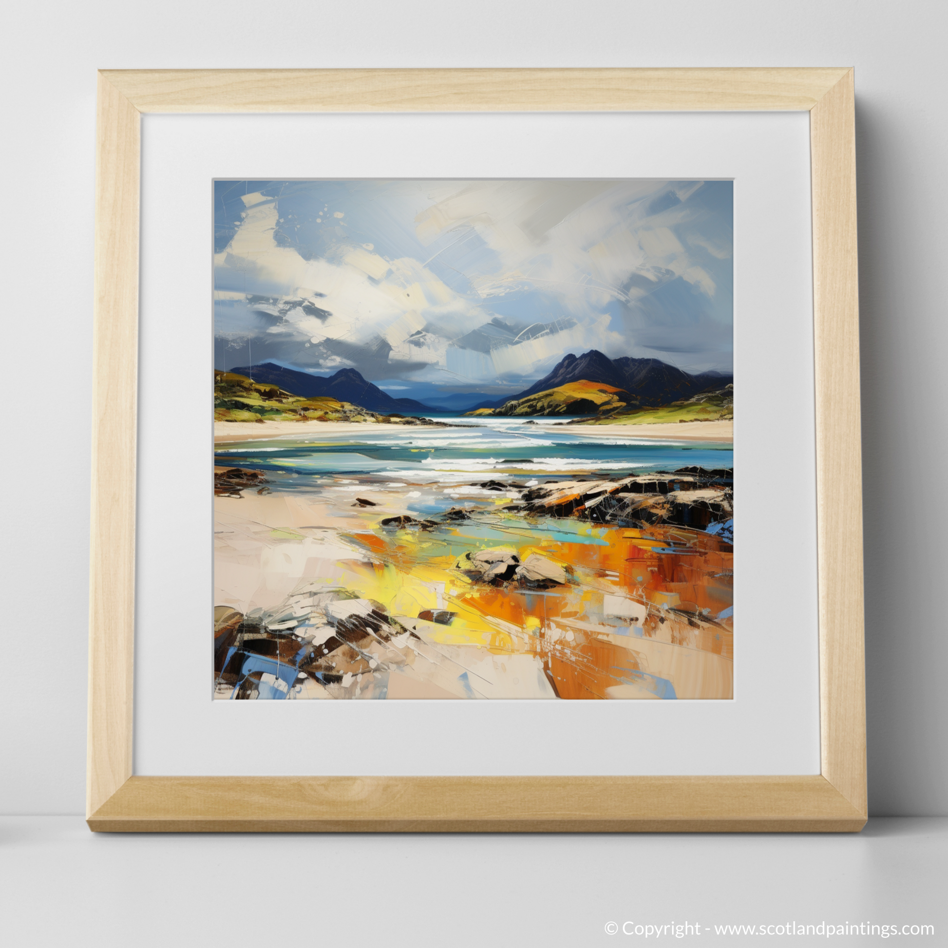 Art Print of Camusdarach Beach, Arisaig with a natural frame