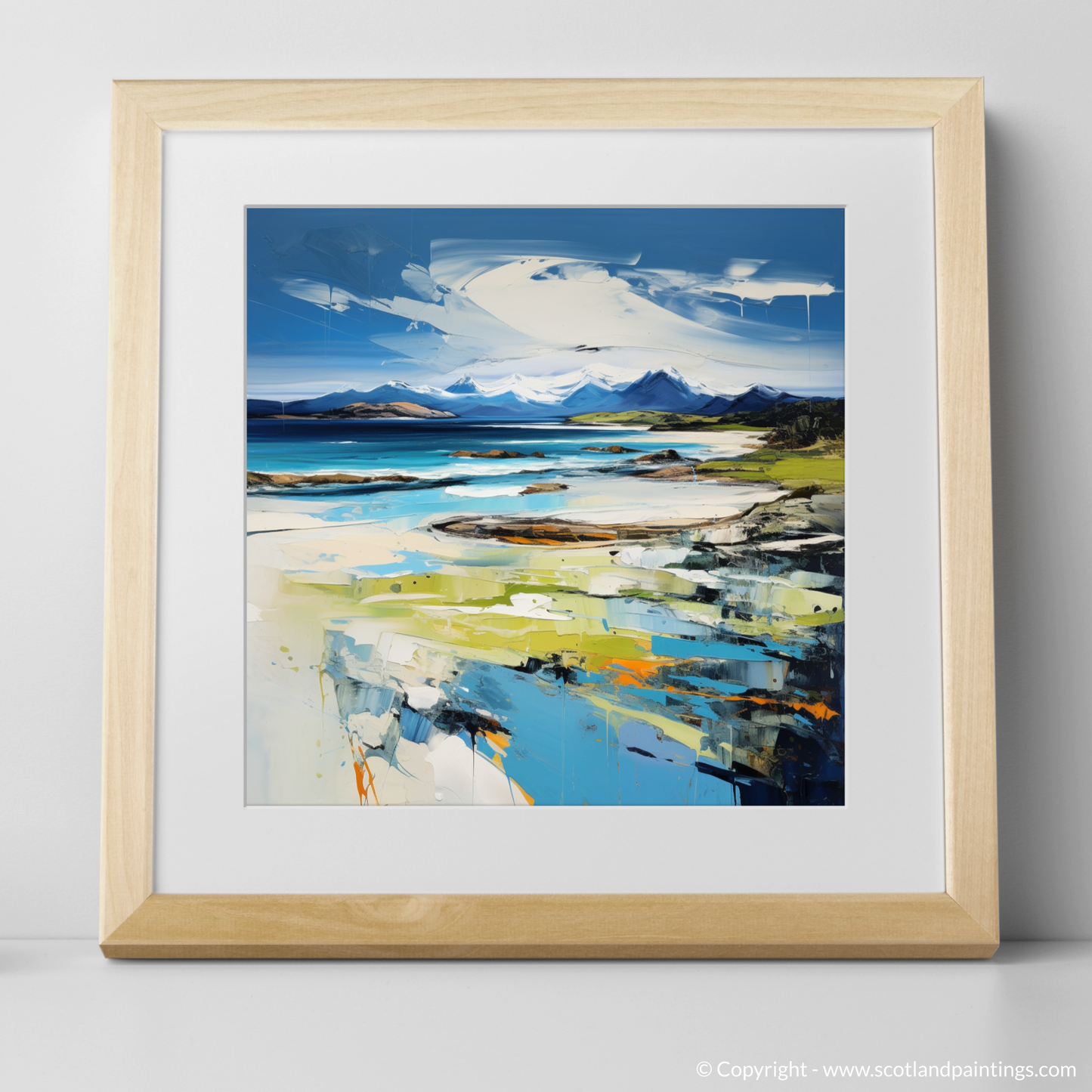 Art Print of Camusdarach Beach, Arisaig with a natural frame