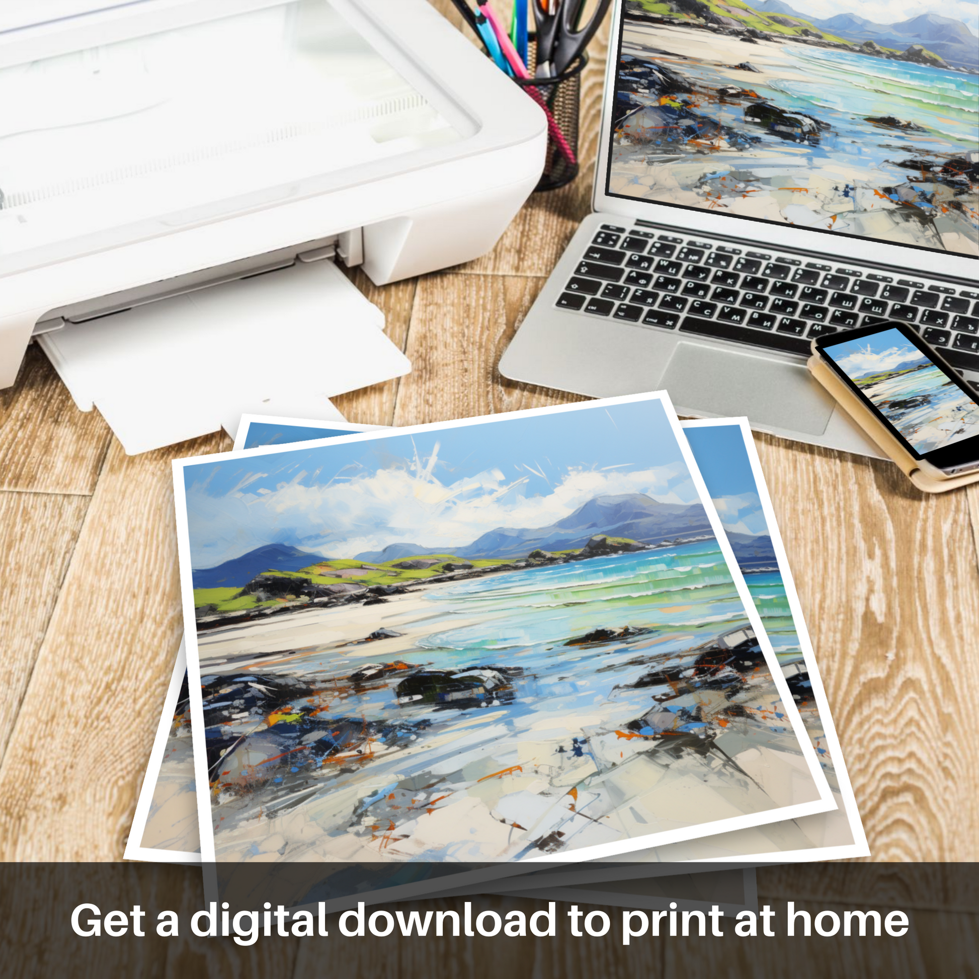 Downloadable and printable picture of Camusdarach Beach, Arisaig