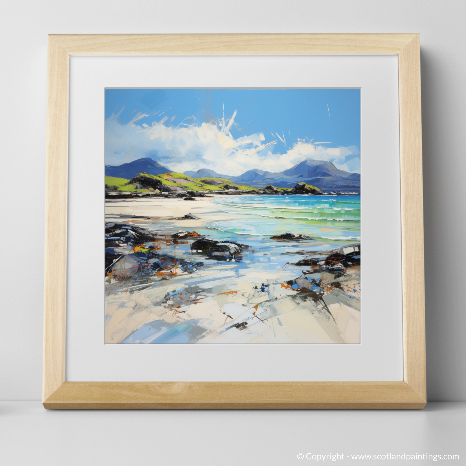 Art Print of Camusdarach Beach, Arisaig with a natural frame