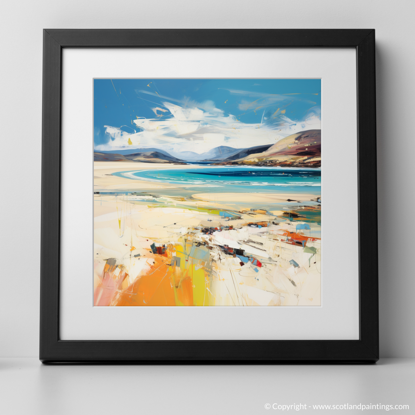 Painting and Art Print of Luskentyre Beach, Isle of Harris. Luskentyre Beach Unleashed: An Expressionist Ode to Isle of Harris.