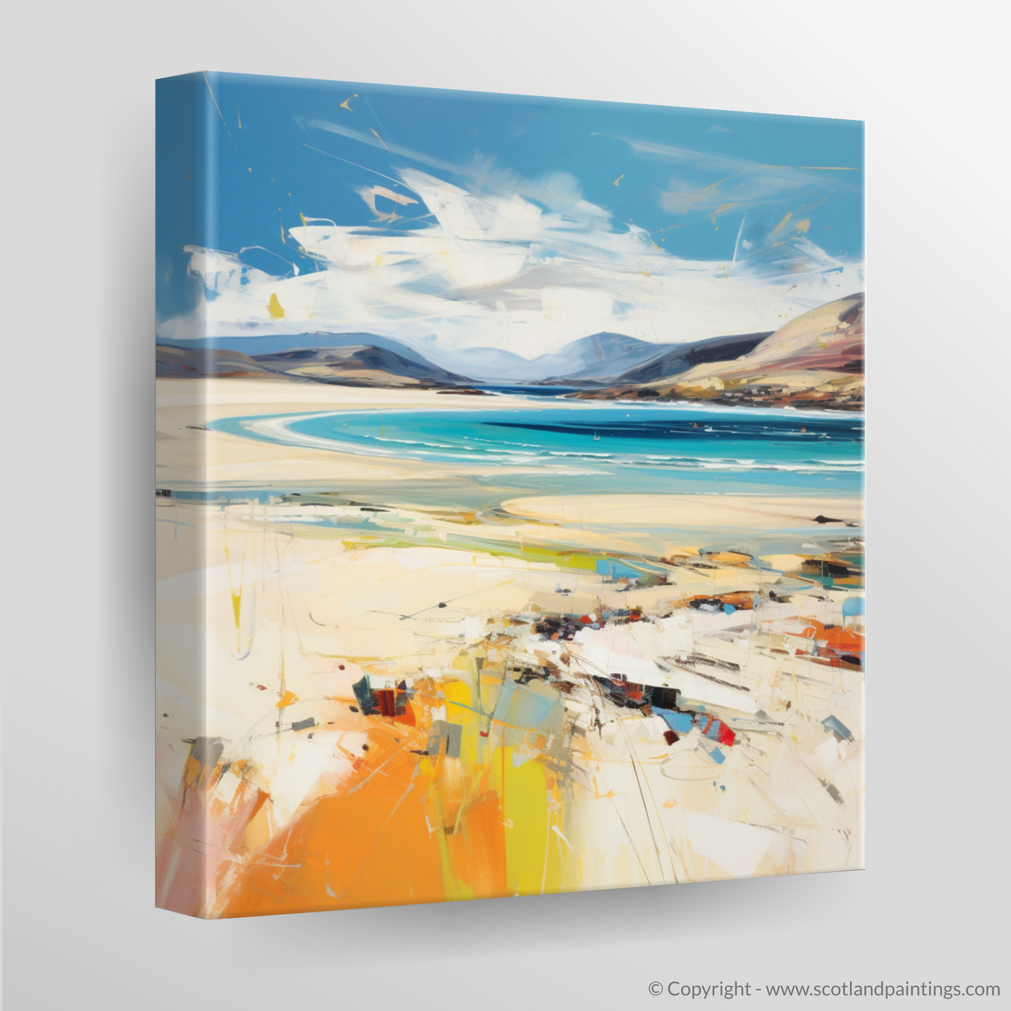 Painting and Art Print of Luskentyre Beach, Isle of Harris. Luskentyre Beach Unleashed: An Expressionist Ode to Isle of Harris.