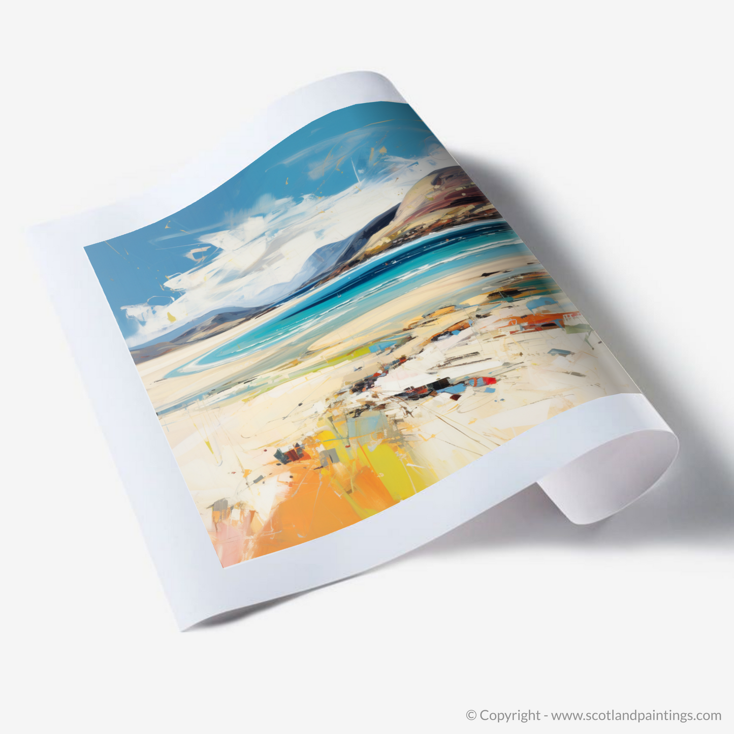 Painting and Art Print of Luskentyre Beach, Isle of Harris. Luskentyre Beach Unleashed: An Expressionist Ode to Isle of Harris.