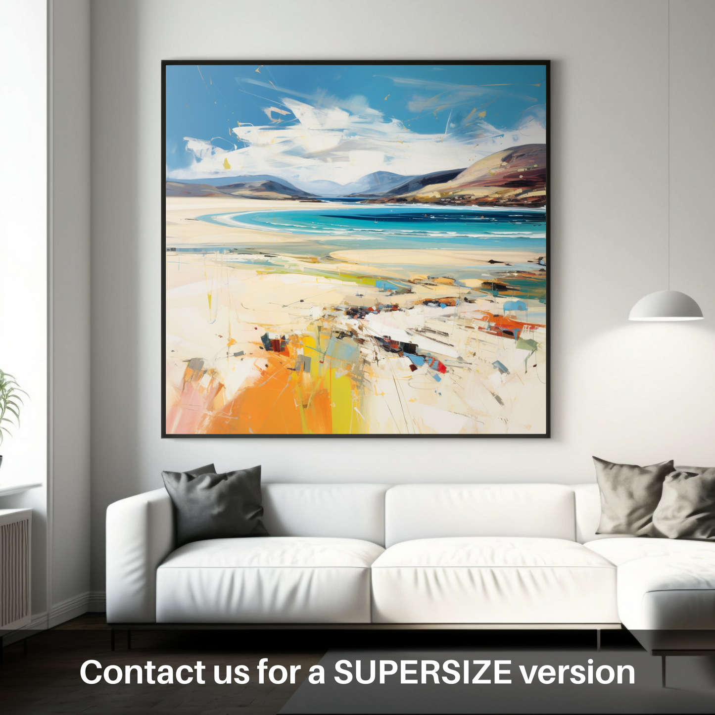 Painting and Art Print of Luskentyre Beach, Isle of Harris. Luskentyre Beach Unleashed: An Expressionist Ode to Isle of Harris.