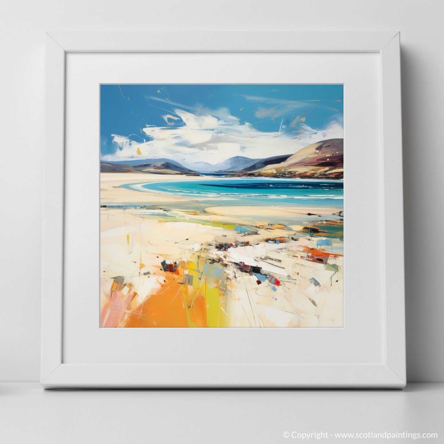 Painting and Art Print of Luskentyre Beach, Isle of Harris. Luskentyre Beach Unleashed: An Expressionist Ode to Isle of Harris.